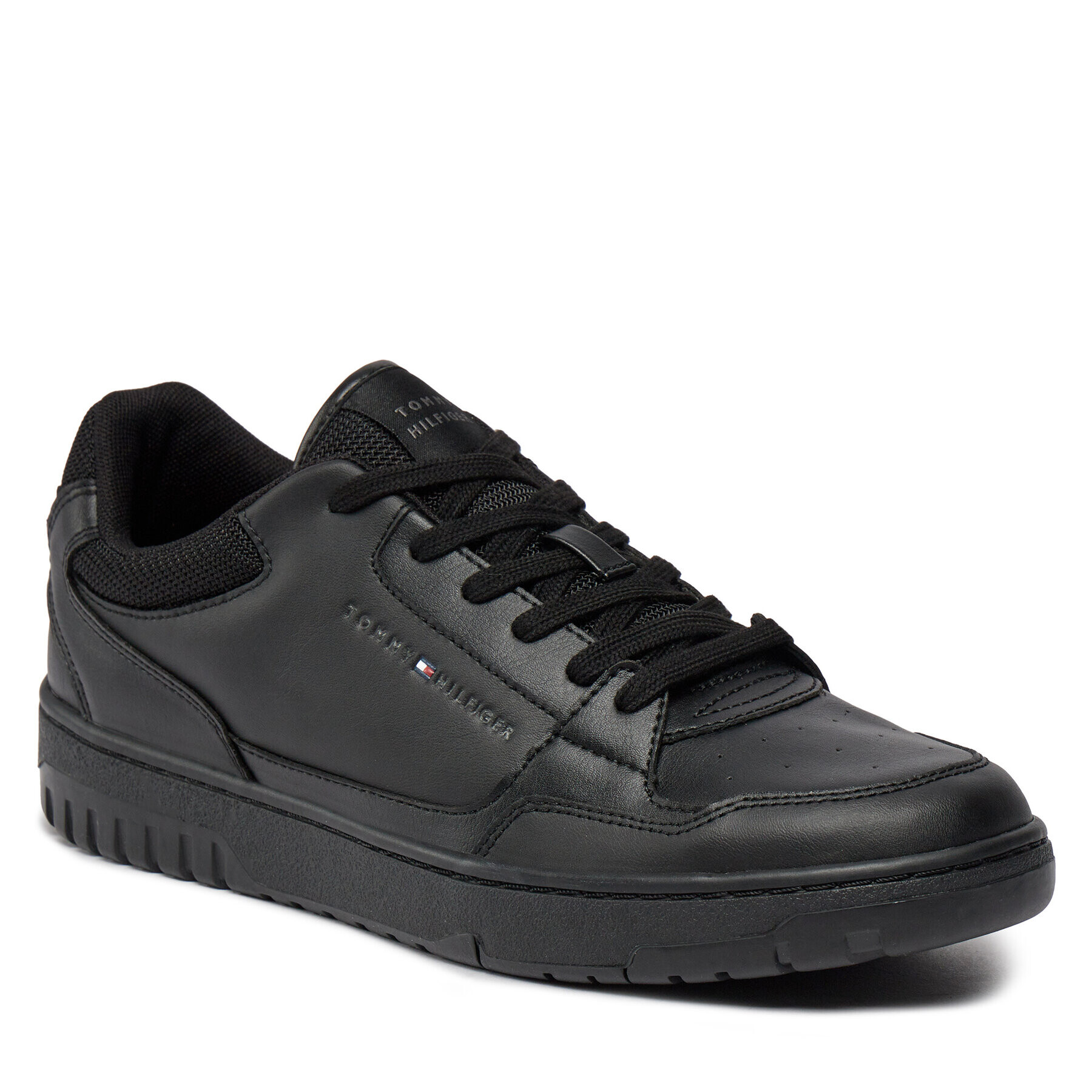 Tommy Hilfiger Сникърси Th Basket Core Leather Ess FM0FM05040 Черен - Pepit.bg