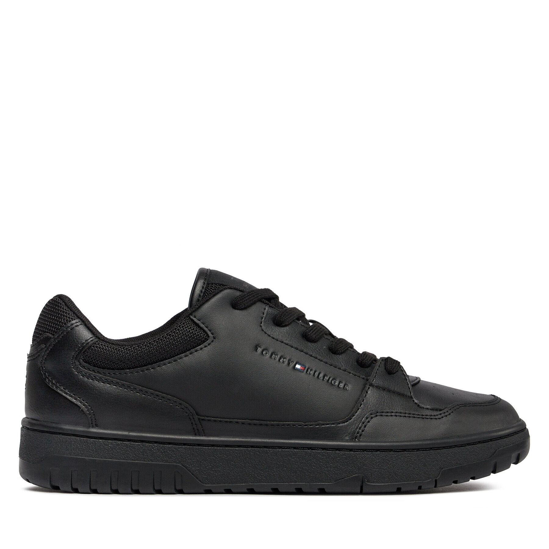 Tommy Hilfiger Сникърси Th Basket Core Leather Ess FM0FM05040 Черен - Pepit.bg