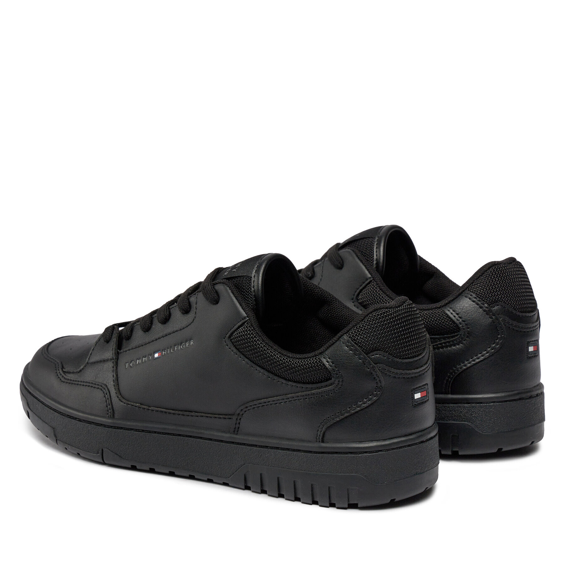Tommy Hilfiger Сникърси Th Basket Core Leather Ess FM0FM05040 Черен - Pepit.bg
