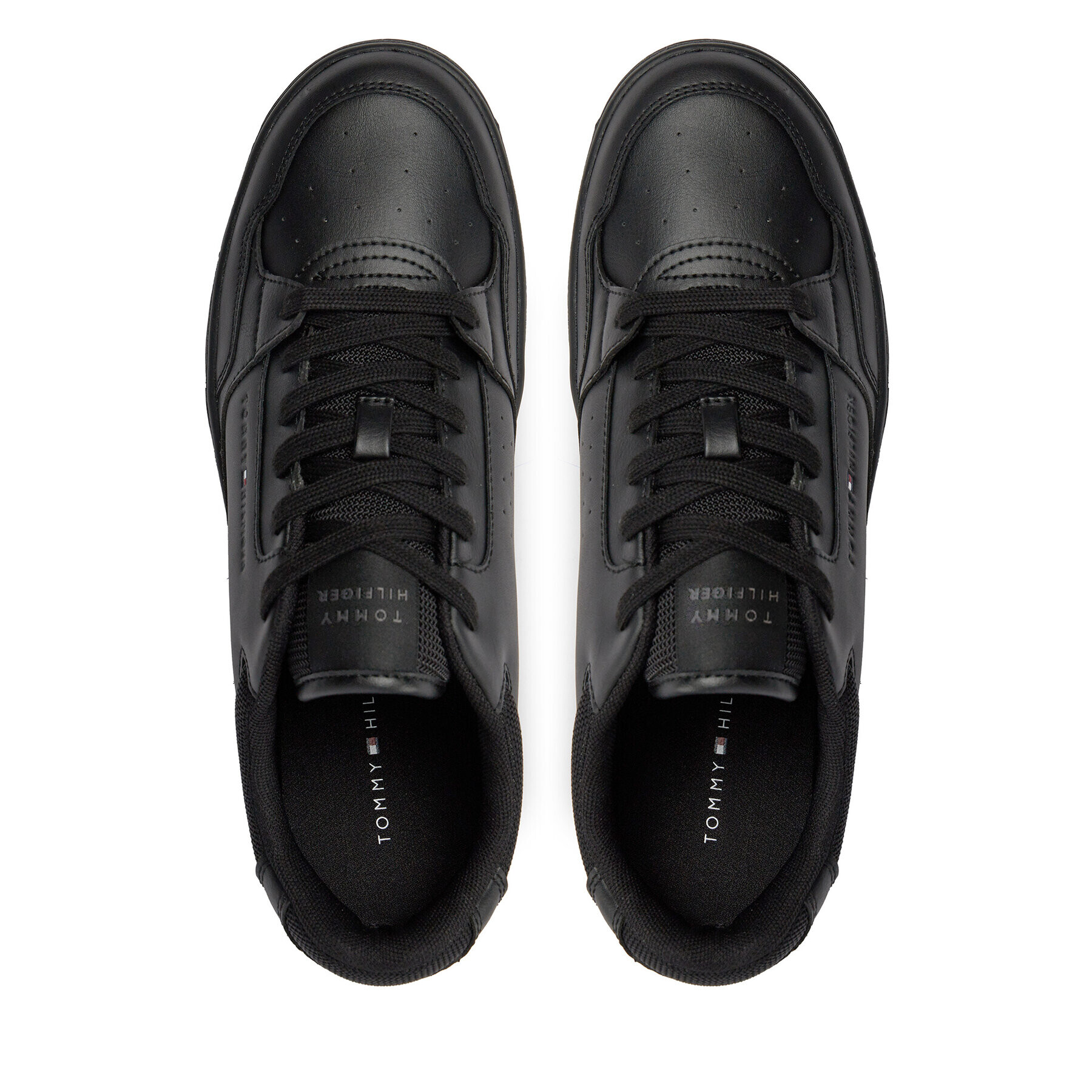Tommy Hilfiger Сникърси Th Basket Core Leather Ess FM0FM05040 Черен - Pepit.bg