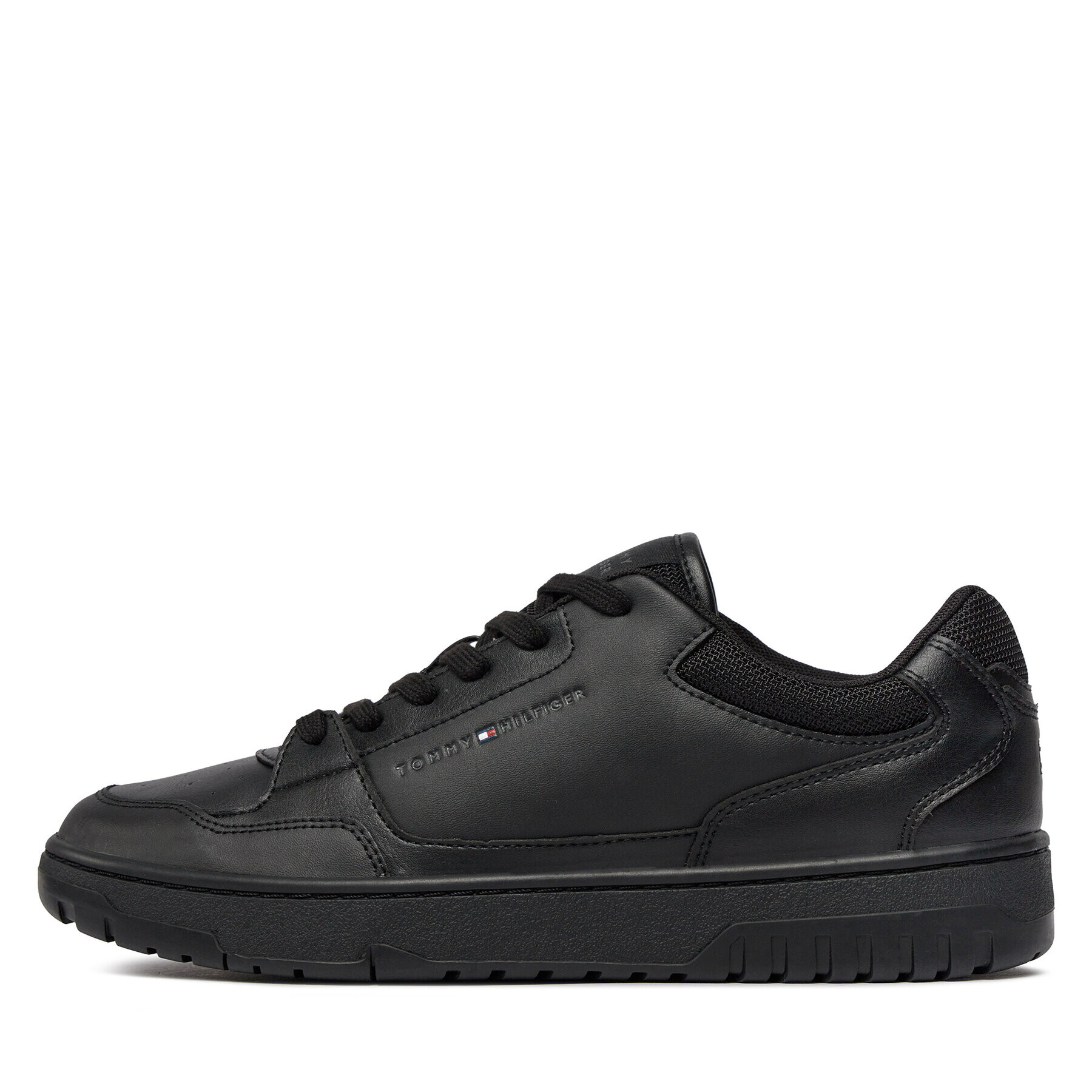 Tommy Hilfiger Сникърси Th Basket Core Leather Ess FM0FM05040 Черен - Pepit.bg