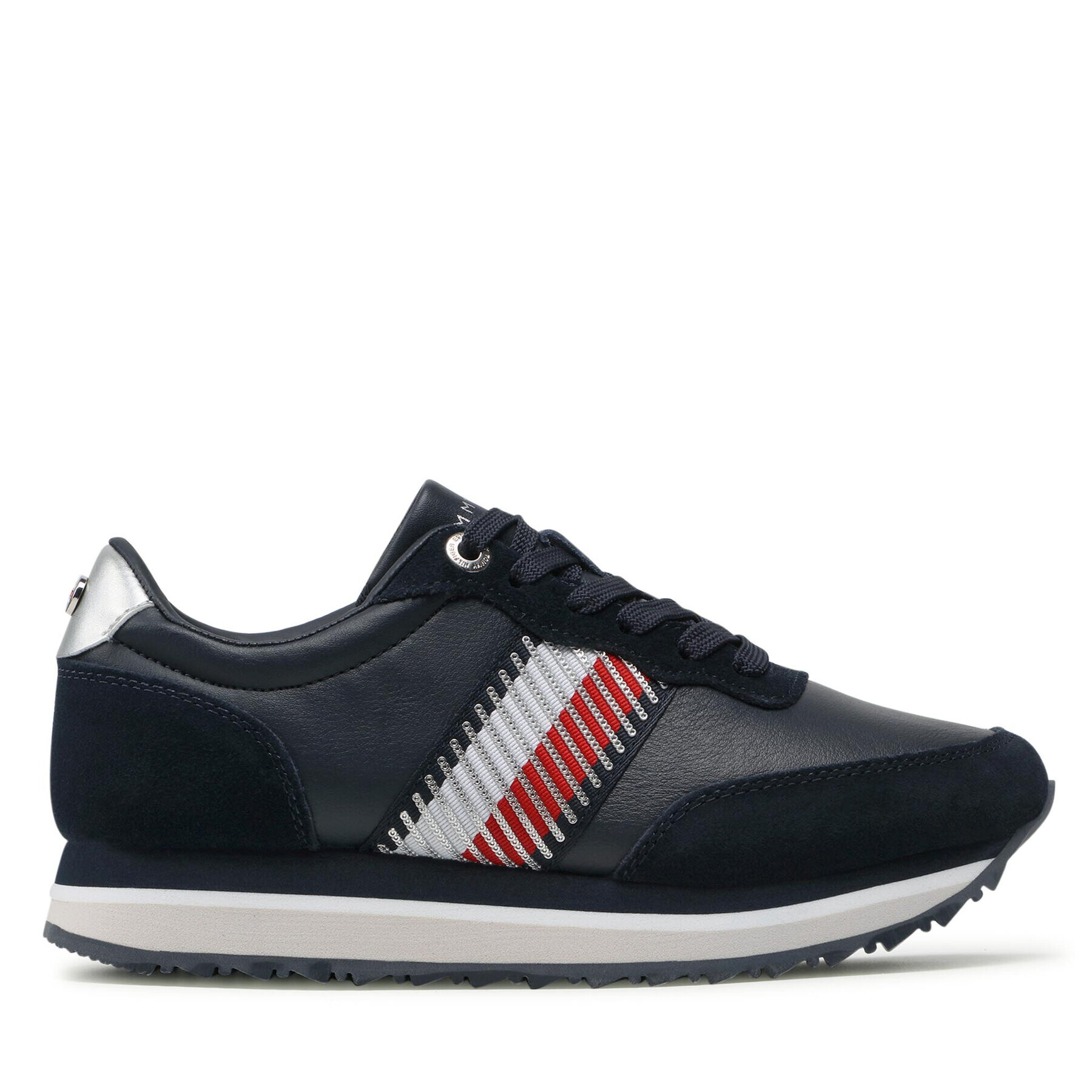 Tommy Hilfiger Сникърси Th Corporate Te Sequins Runner FW0FW06077 Тъмносин - Pepit.bg