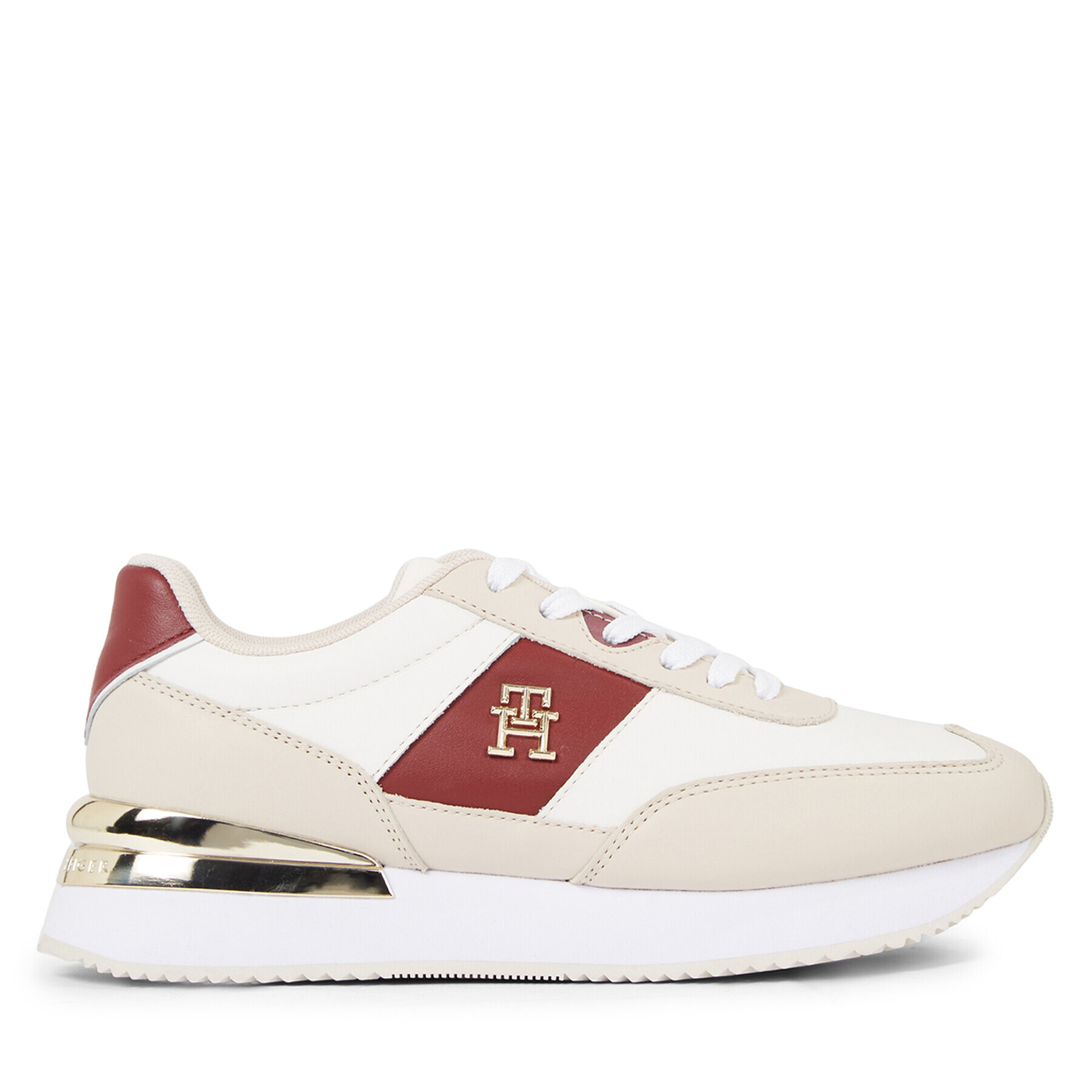 Tommy Hilfiger Сникърси Th Elevated Feminine Runner Gld FW0FW07306 Бял - Pepit.bg