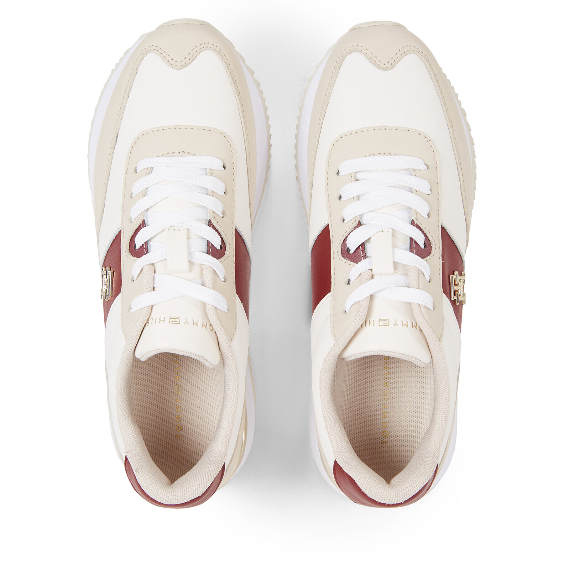 Tommy Hilfiger Сникърси Th Elevated Feminine Runner Gld FW0FW07306 Бял - Pepit.bg