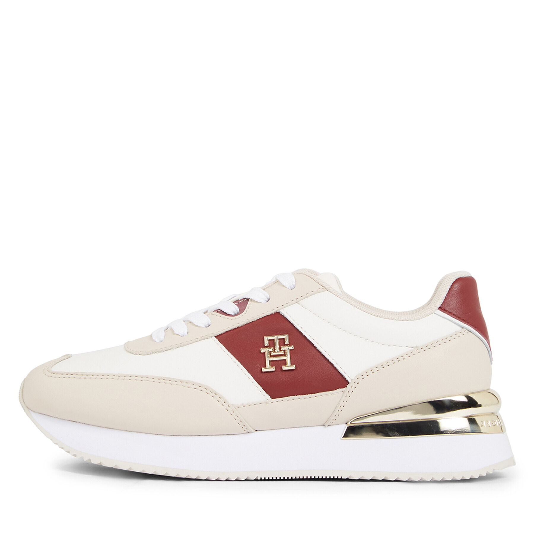 Tommy Hilfiger Сникърси Th Elevated Feminine Runner Gld FW0FW07306 Бял - Pepit.bg