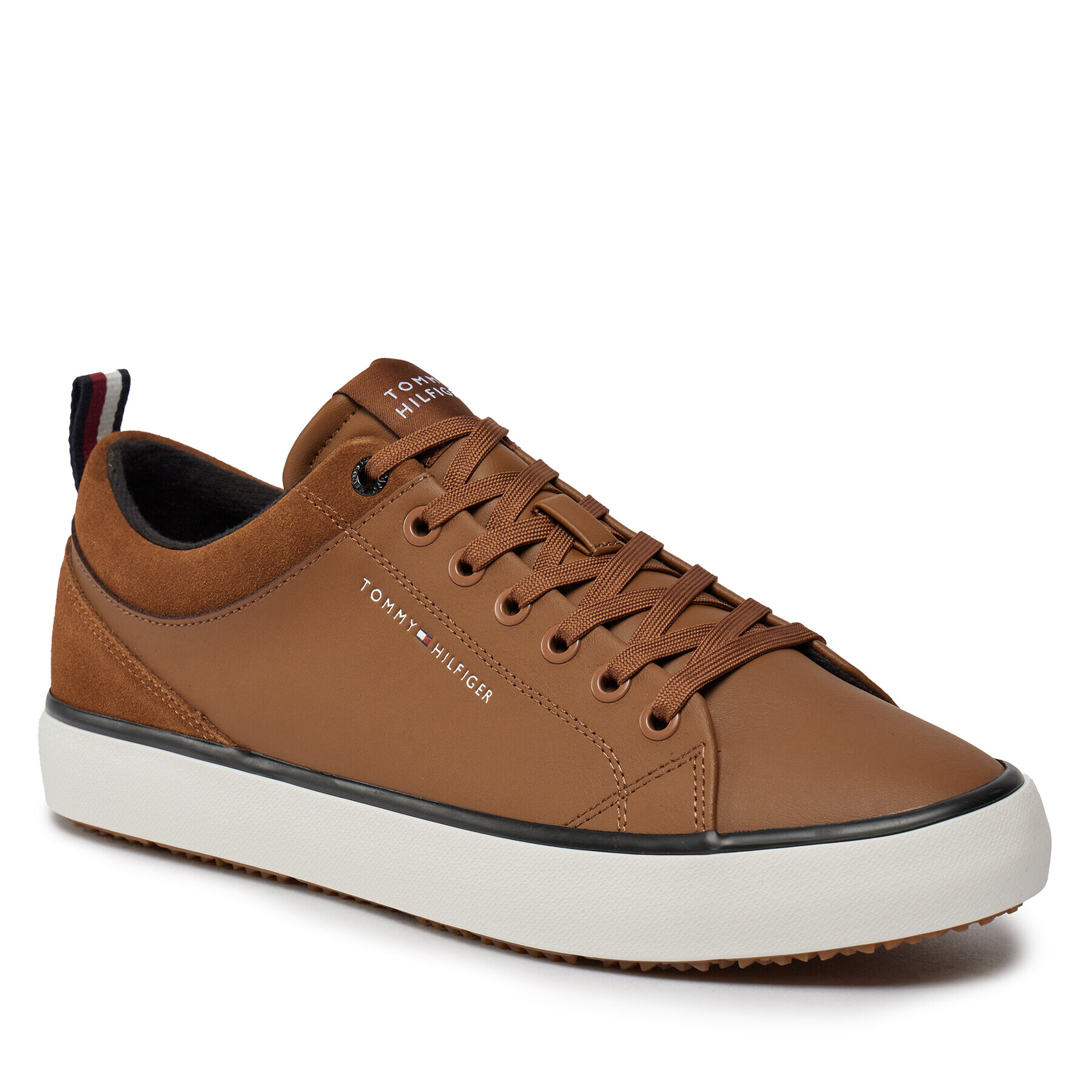 Tommy Hilfiger Сникърси Th Hi Vulc Cleat Low Lth Mix FM0FM04884 Кафяв - Pepit.bg