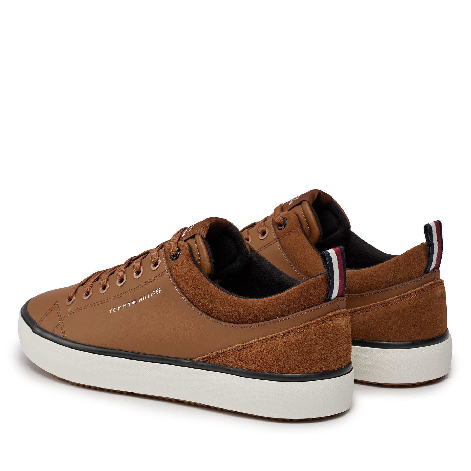 Tommy Hilfiger Сникърси Th Hi Vulc Cleat Low Lth Mix FM0FM04884 Кафяв - Pepit.bg