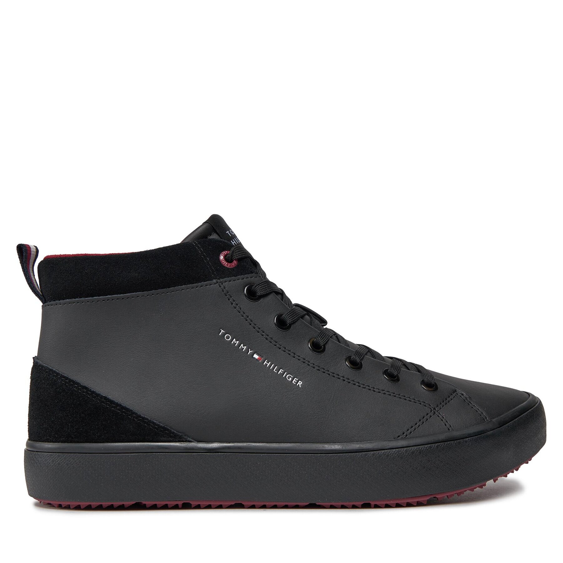 Tommy Hilfiger Сникърси Th Hi Vulc Cleat Lth Mix FM0FM04883 Черен - Pepit.bg