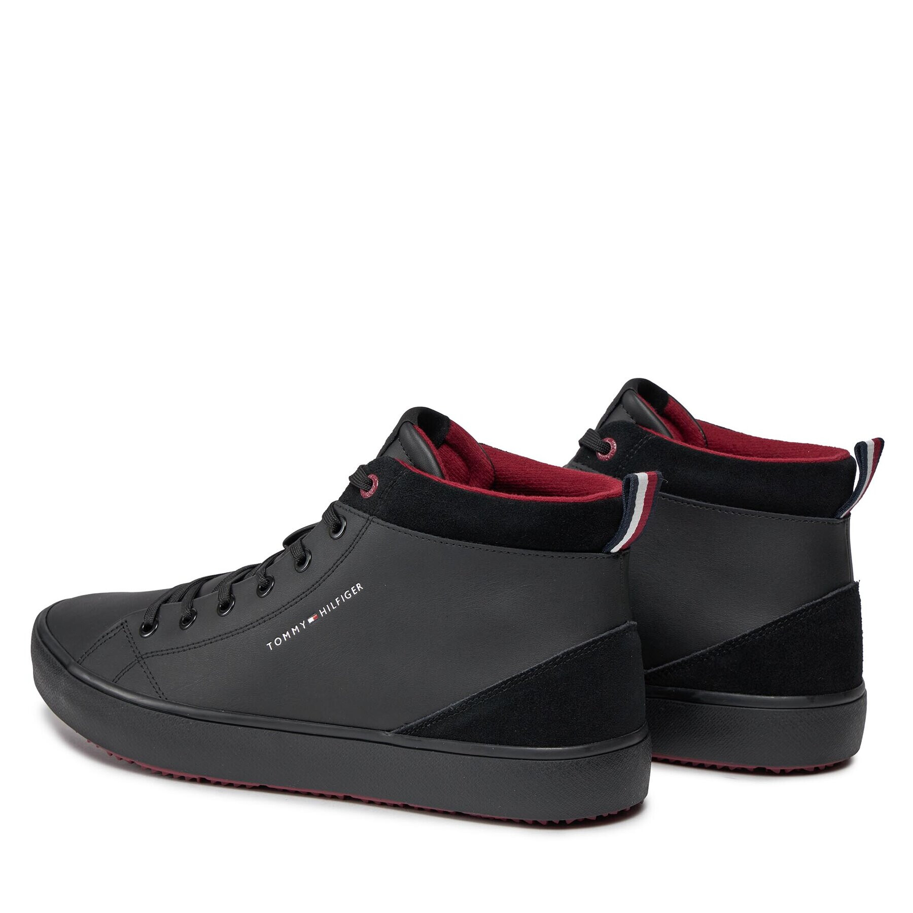 Tommy Hilfiger Сникърси Th Hi Vulc Cleat Lth Mix FM0FM04883 Черен - Pepit.bg