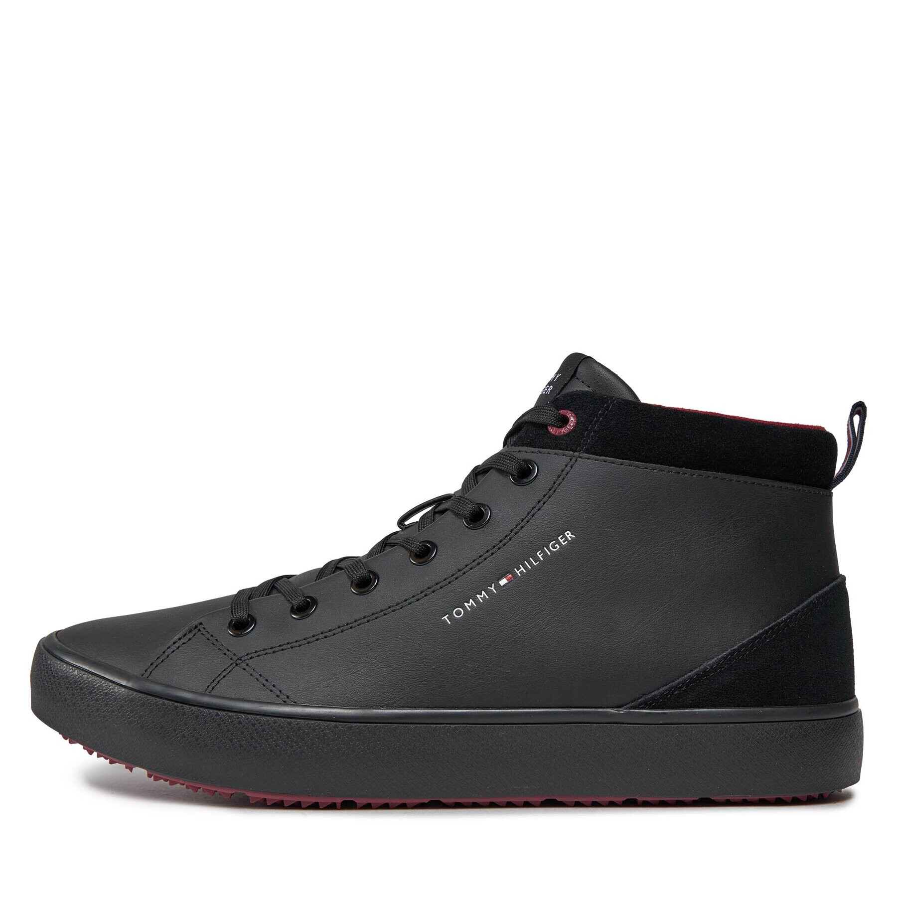 Tommy Hilfiger Сникърси Th Hi Vulc Cleat Lth Mix FM0FM04883 Черен - Pepit.bg