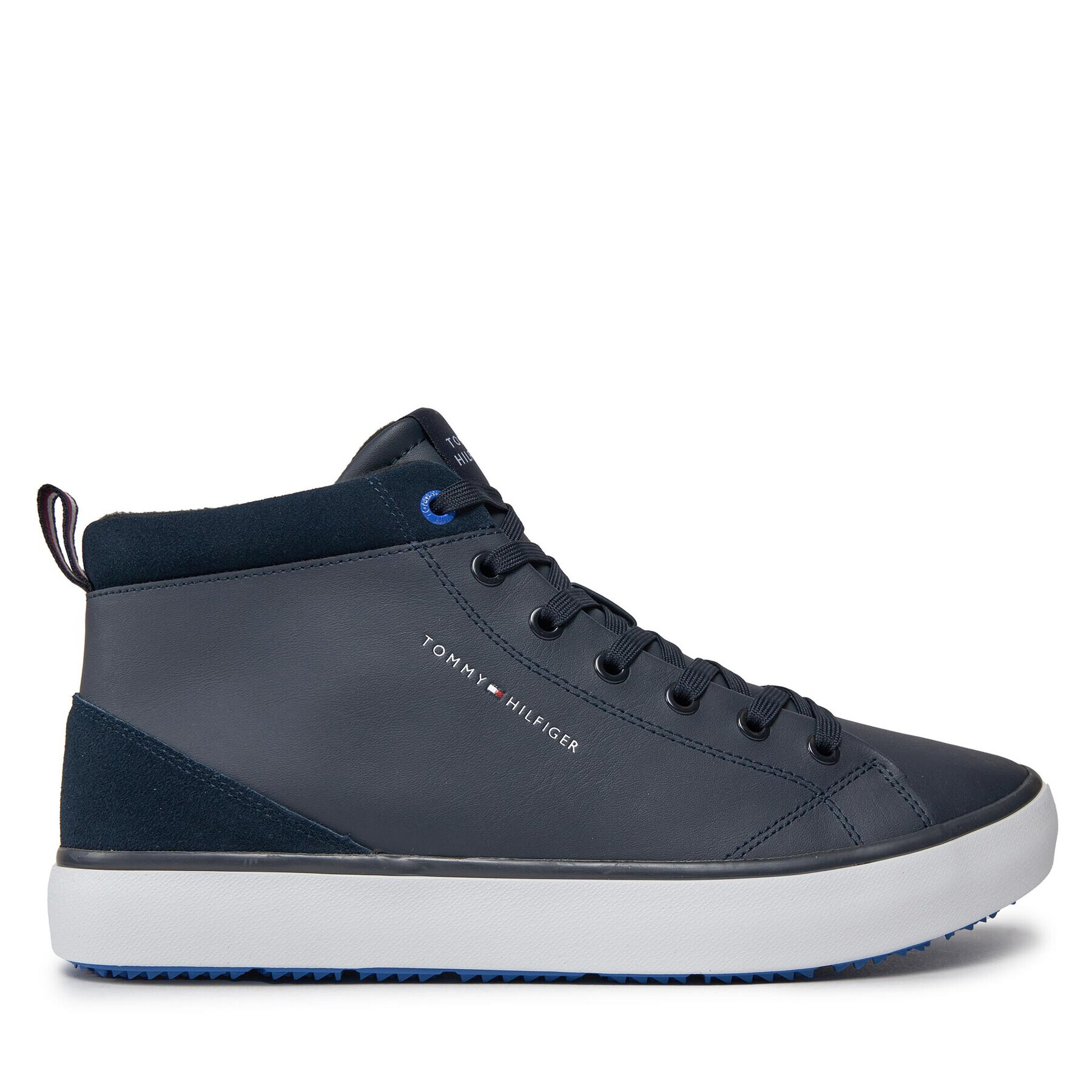 Tommy Hilfiger Сникърси Th Hi Vulc Cleat Lth Mix FM0FM04883 Тъмносин - Pepit.bg