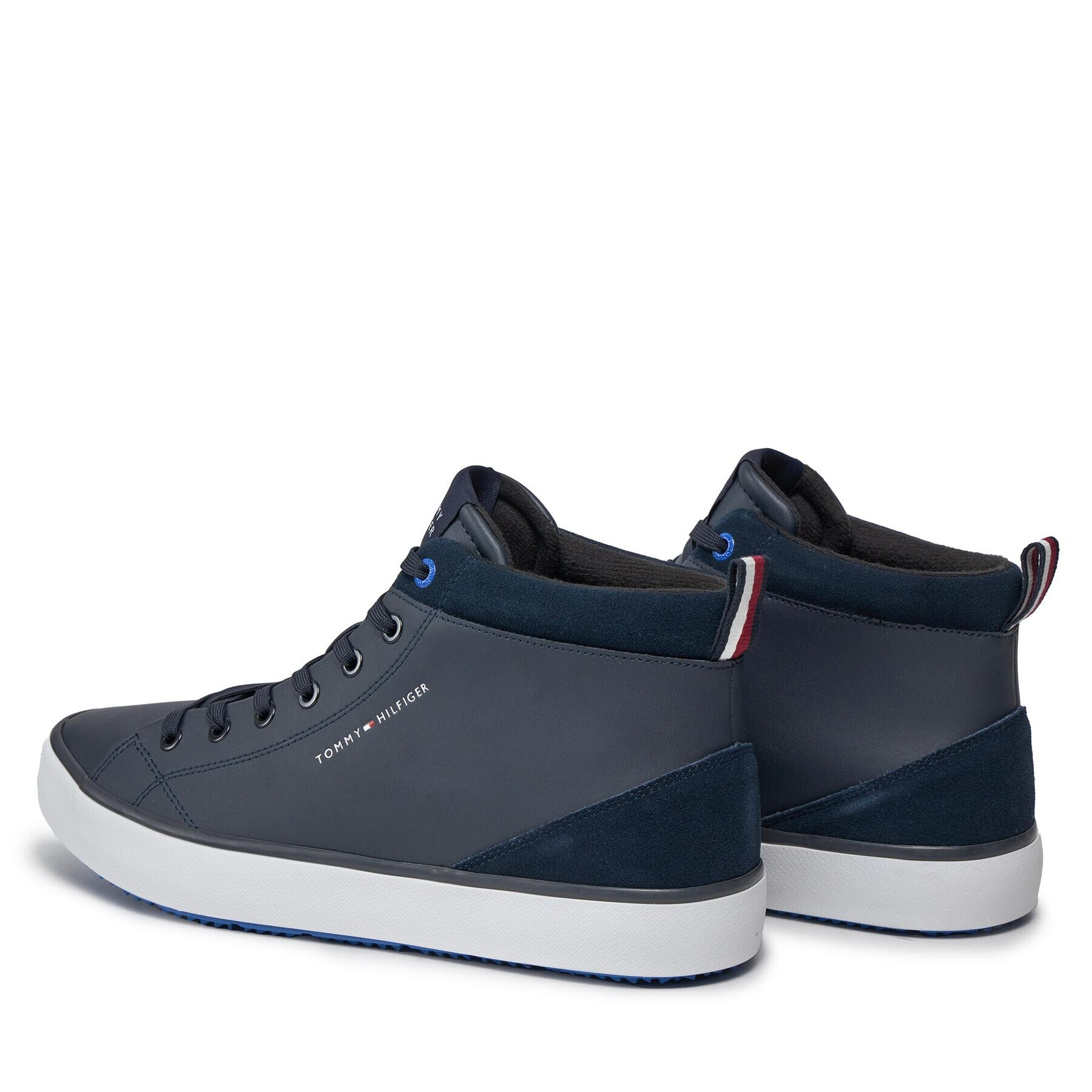 Tommy Hilfiger Сникърси Th Hi Vulc Cleat Lth Mix FM0FM04883 Тъмносин - Pepit.bg