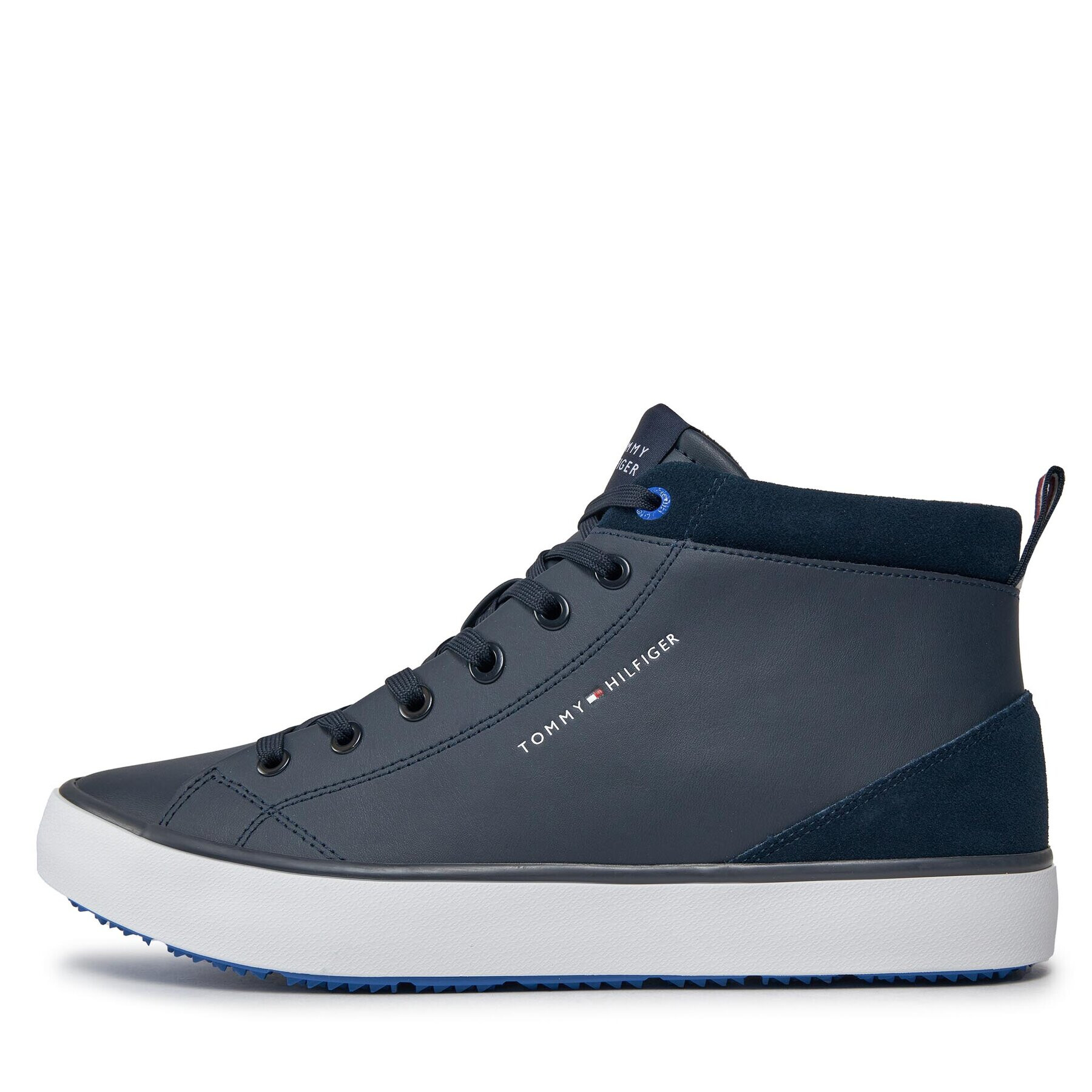 Tommy Hilfiger Сникърси Th Hi Vulc Cleat Lth Mix FM0FM04883 Тъмносин - Pepit.bg