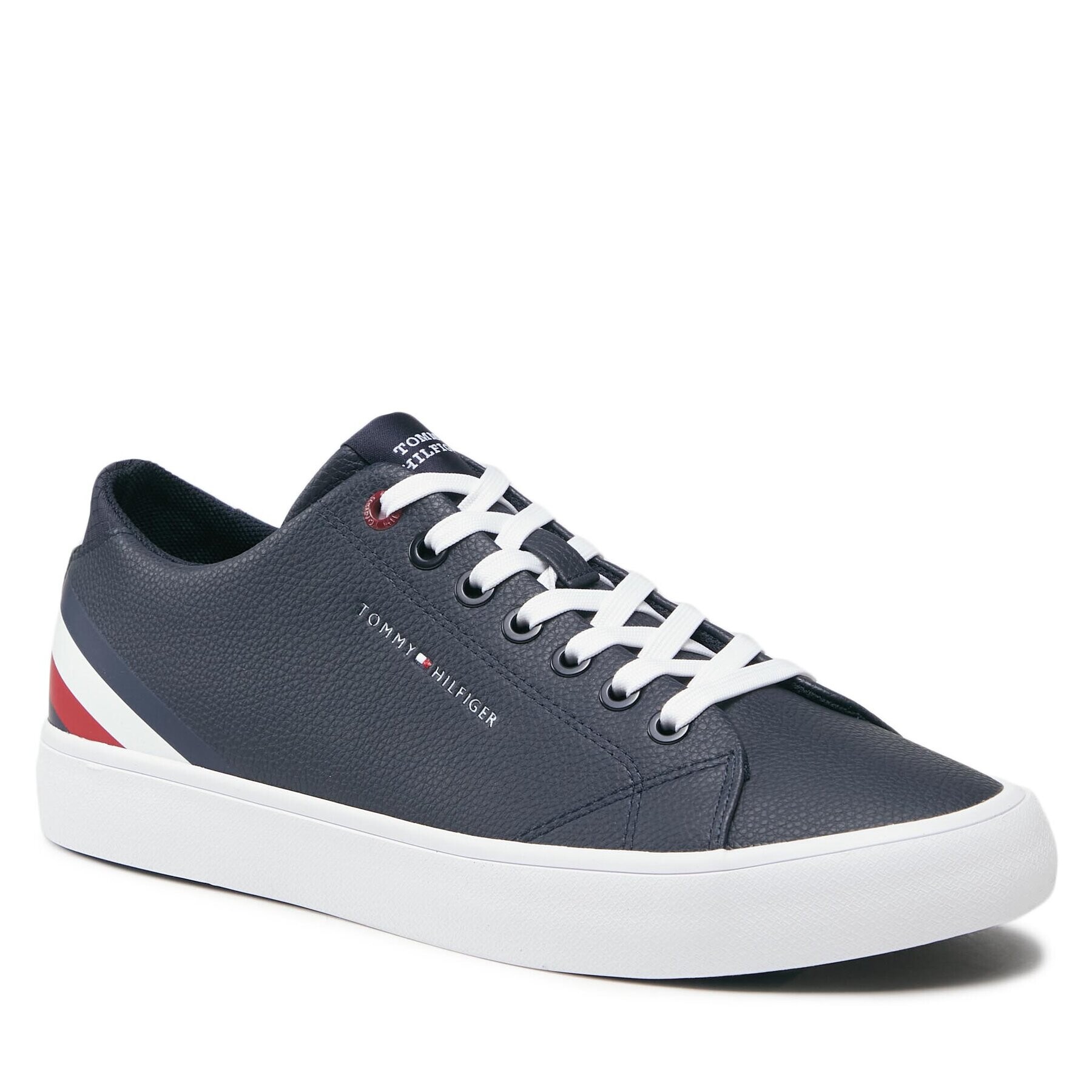 Tommy Hilfiger Сникърси Th Hi Vulc Core Low Lth Stripes FM0FM04778 Син - Pepit.bg