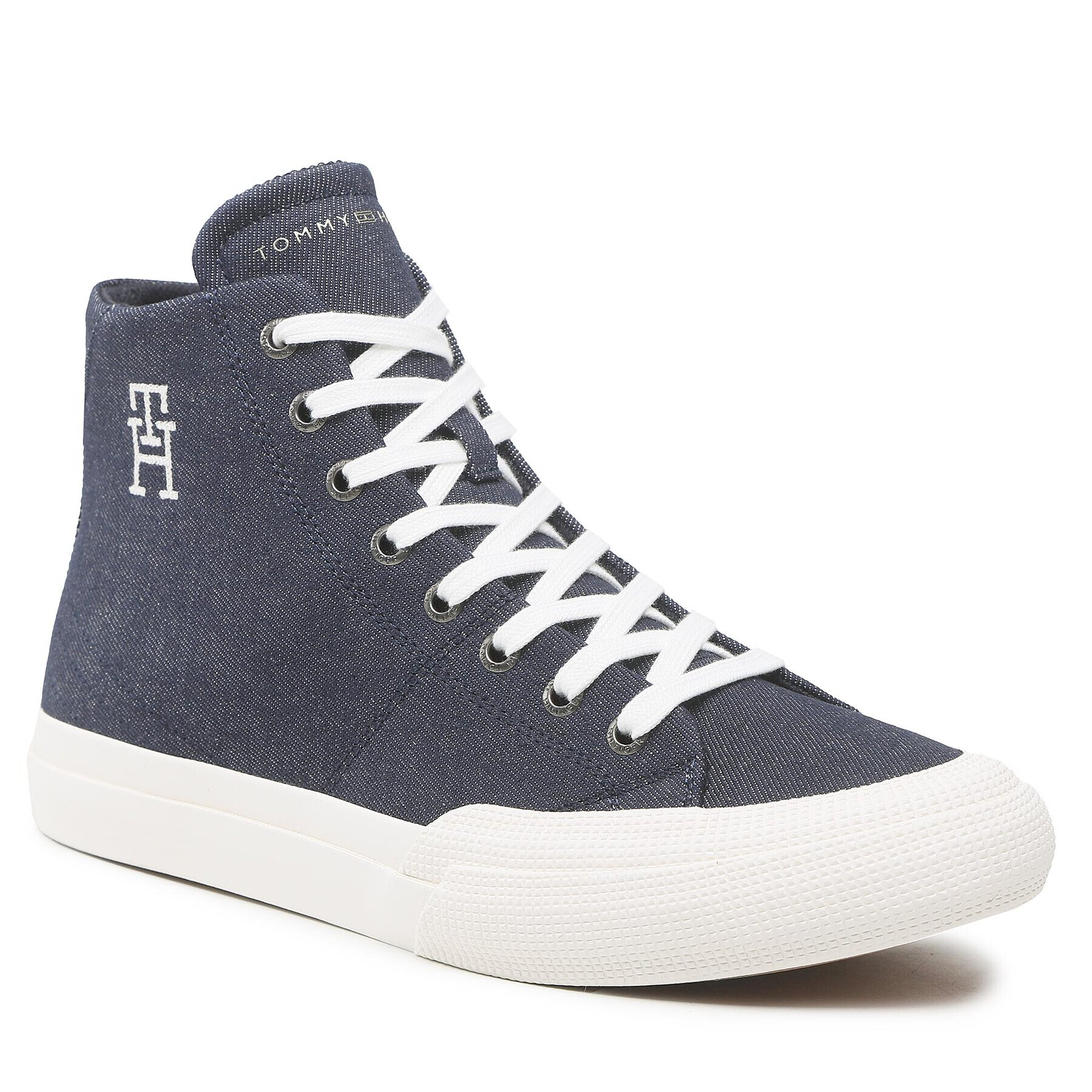 Tommy Hilfiger Сникърси Th Hi Vulc Premium FM0FM04542 Тъмносин - Pepit.bg