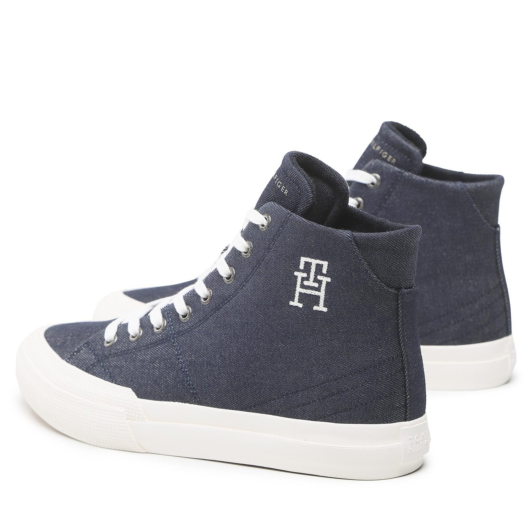 Tommy Hilfiger Сникърси Th Hi Vulc Premium FM0FM04542 Тъмносин - Pepit.bg