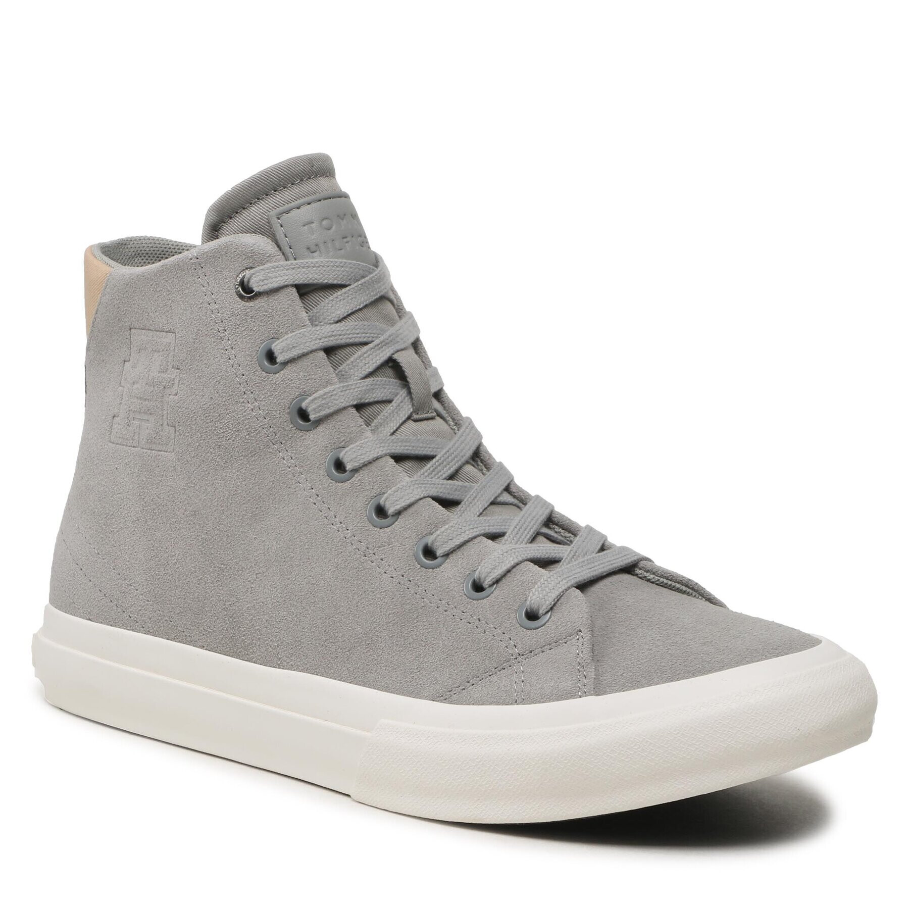 Tommy Hilfiger Сникърси Th Hi Vulc Street Suede FM0FM04797 Сив - Pepit.bg