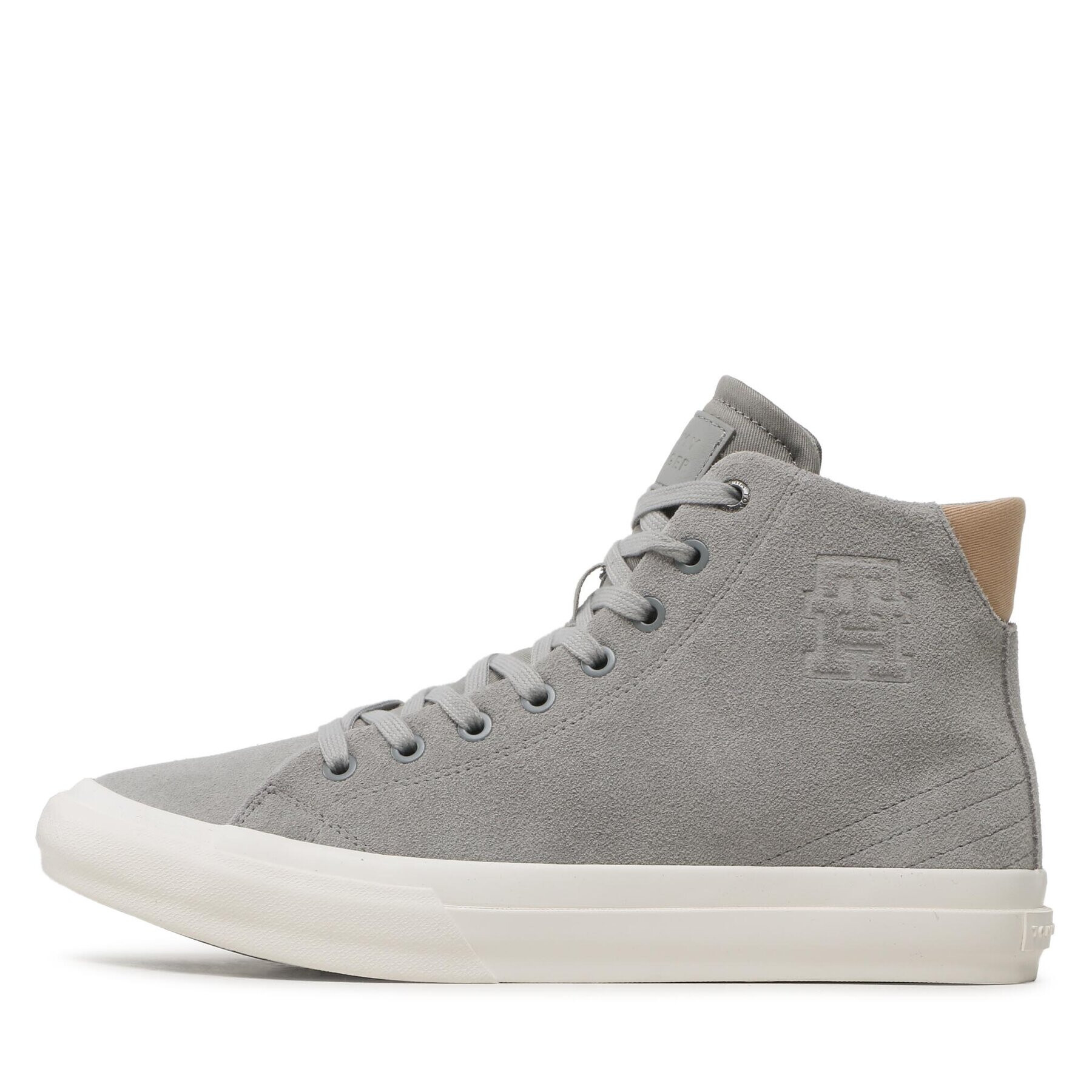 Tommy Hilfiger Сникърси Th Hi Vulc Street Suede FM0FM04797 Сив - Pepit.bg