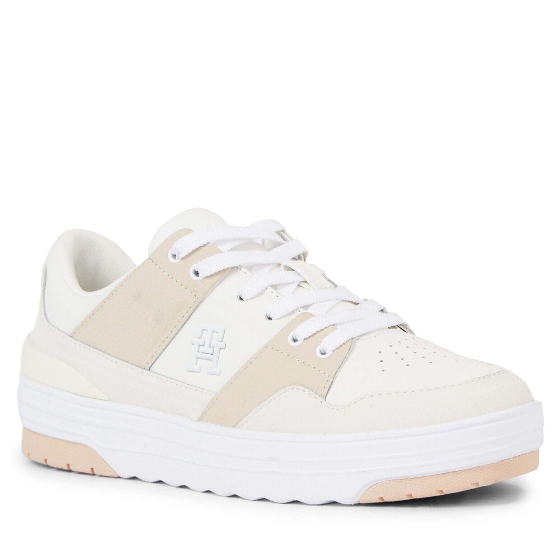 Tommy Hilfiger Сникърси Th Lo Basket Sneaker FW0FW07309 Бял - Pepit.bg
