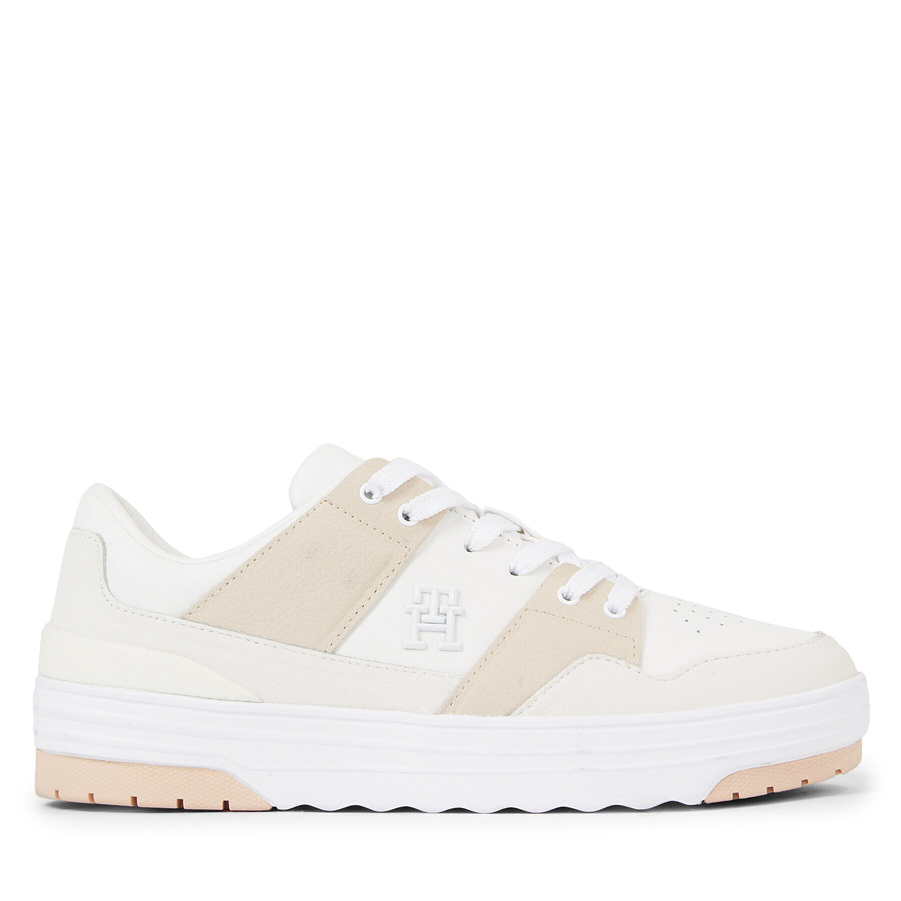 Tommy Hilfiger Сникърси Th Lo Basket Sneaker FW0FW07309 Бял - Pepit.bg
