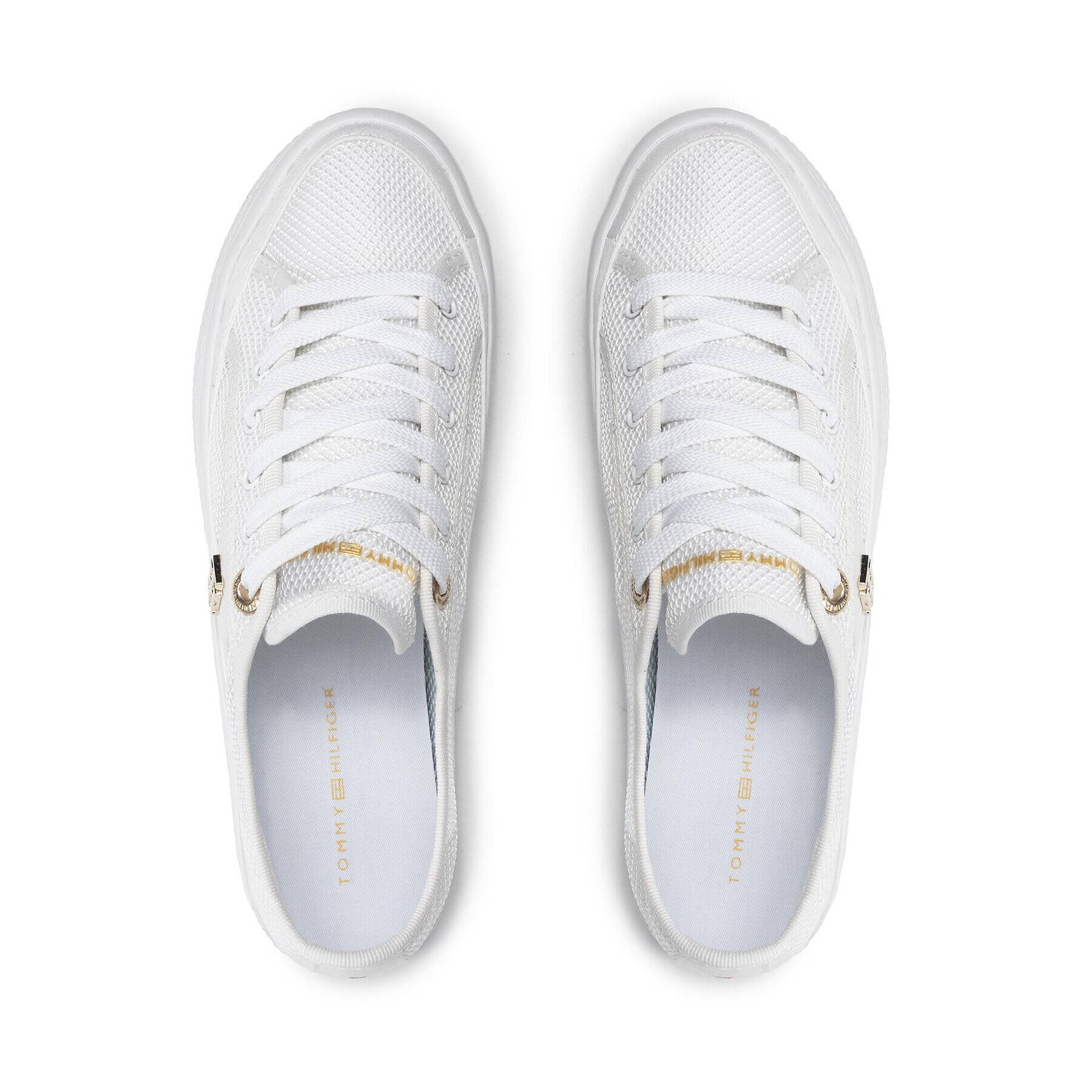 Tommy Hilfiger Сникърси Th Mesh Vulc Sneaker FW0FW05793 Бял - Pepit.bg