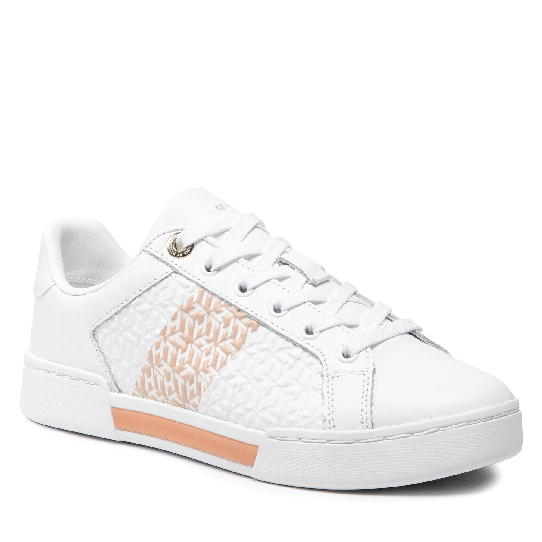 Tommy Hilfiger Сникърси Th Monogram Elevated Sneaker FW0FW06455 Бял - Pepit.bg