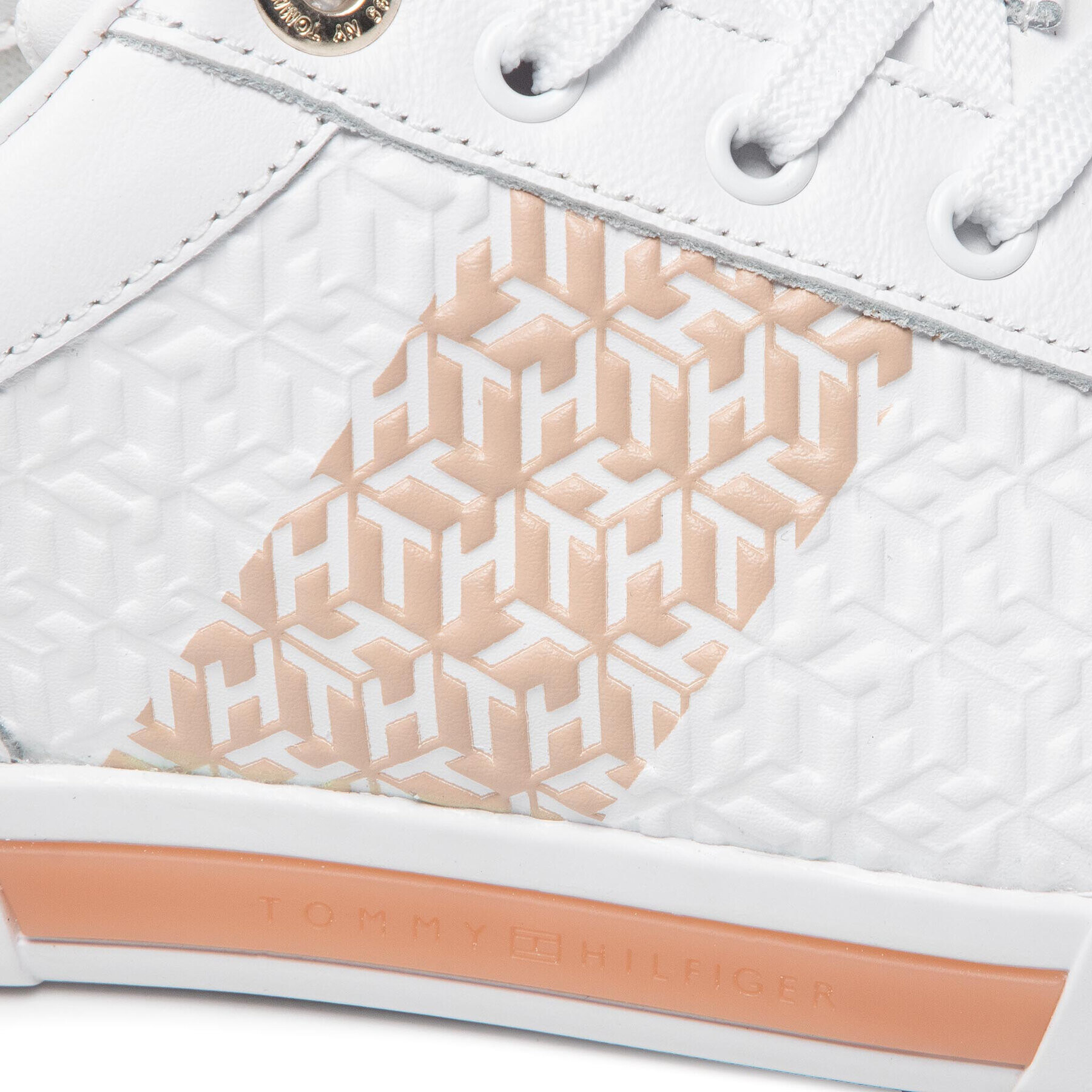 Tommy Hilfiger Сникърси Th Monogram Elevated Sneaker FW0FW06455 Бял - Pepit.bg