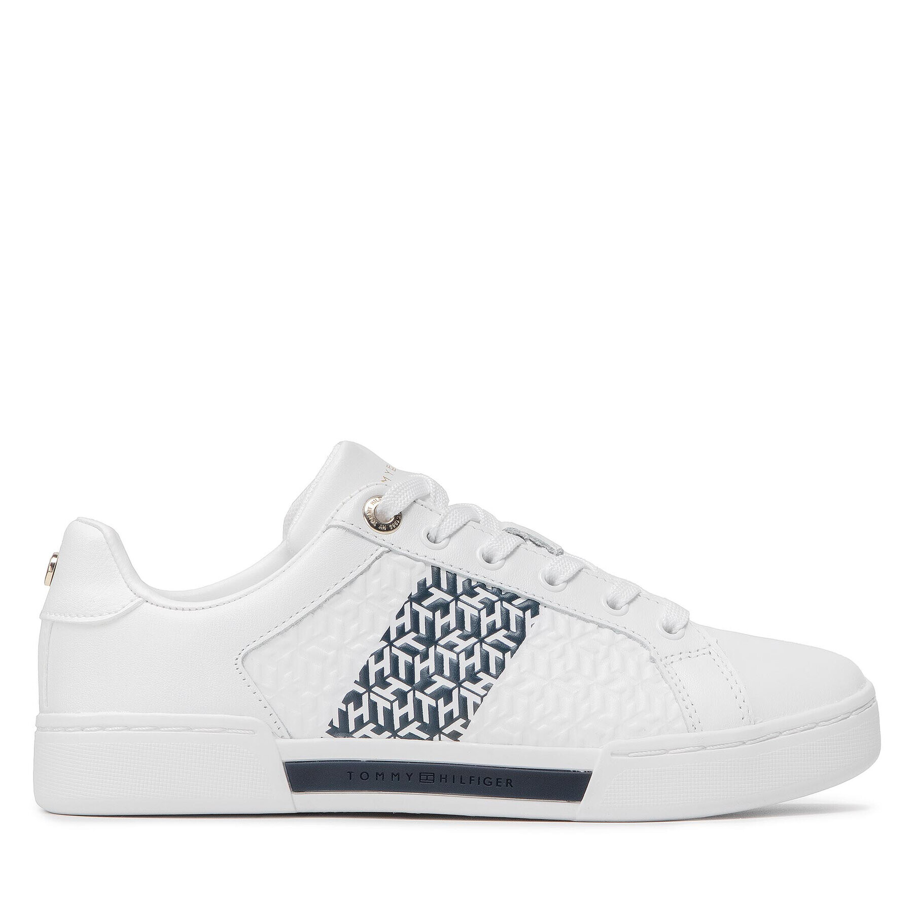 Tommy Hilfiger Сникърси Th Monogram Elevated Sneaker FW0FW06455 Бял - Pepit.bg