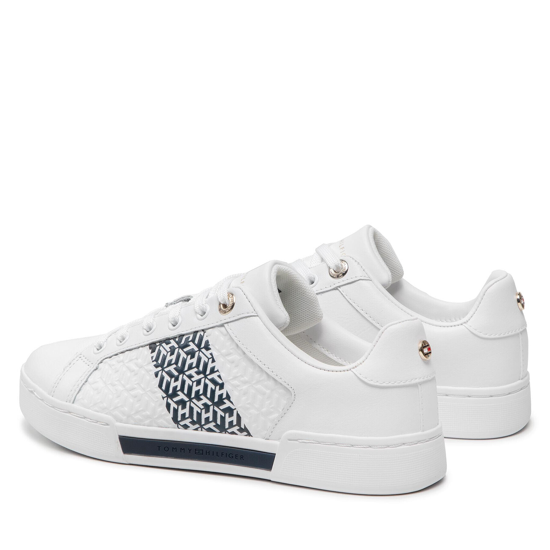 Tommy Hilfiger Сникърси Th Monogram Elevated Sneaker FW0FW06455 Бял - Pepit.bg