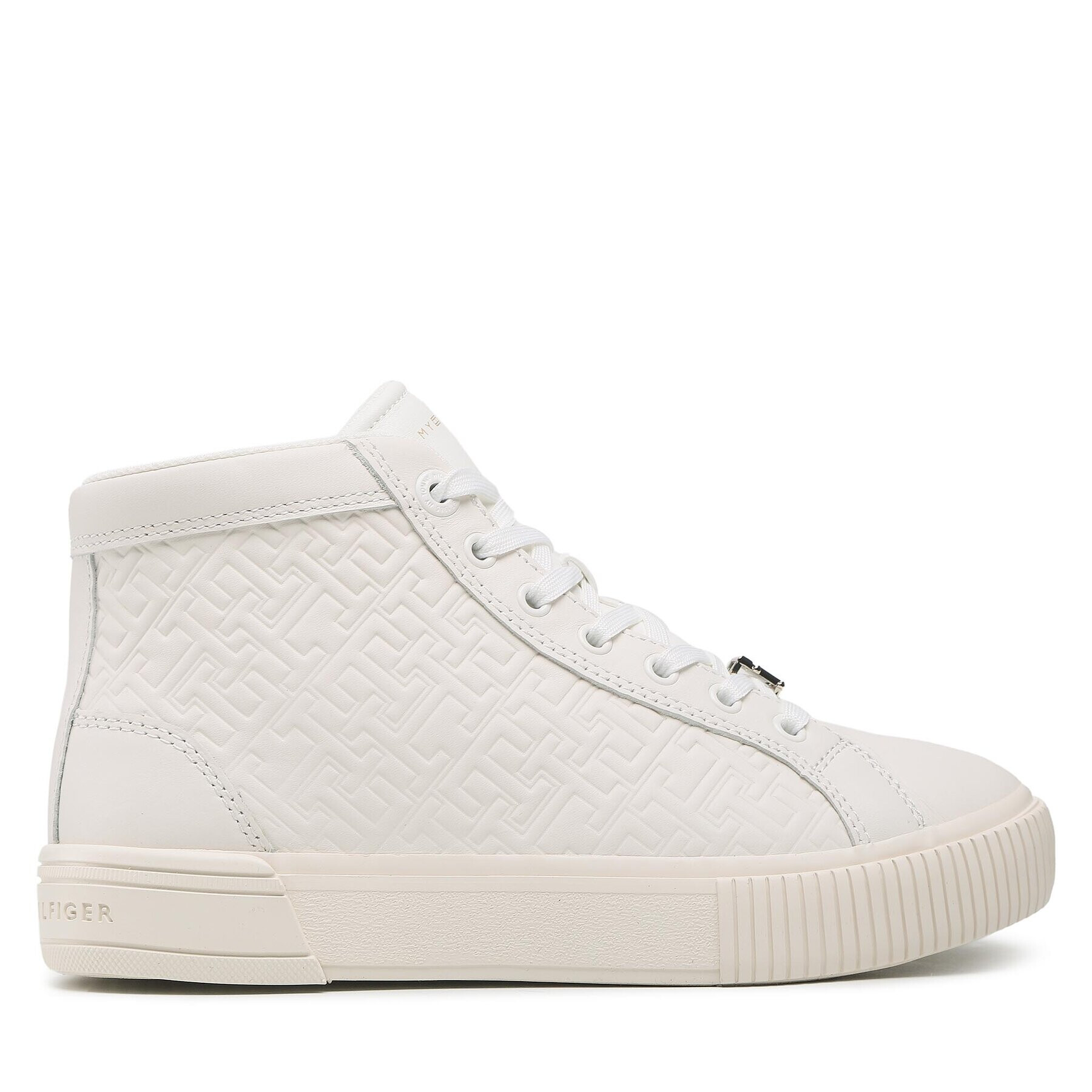 Tommy Hilfiger Сникърси Th Monogram Leather Sneaker High FW0FW06856 Бежов - Pepit.bg