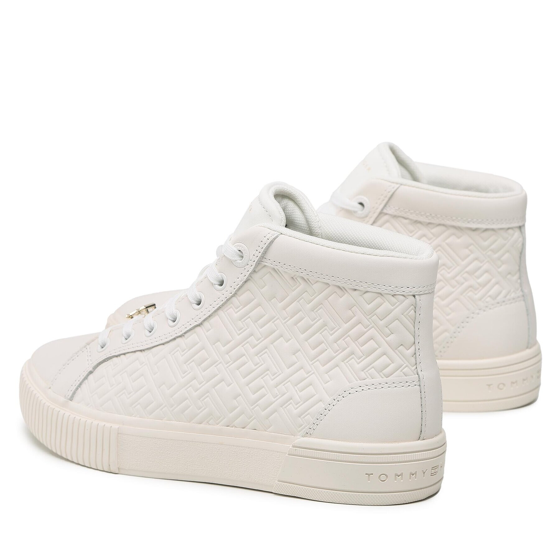 Tommy Hilfiger Сникърси Th Monogram Leather Sneaker High FW0FW06856 Бежов - Pepit.bg