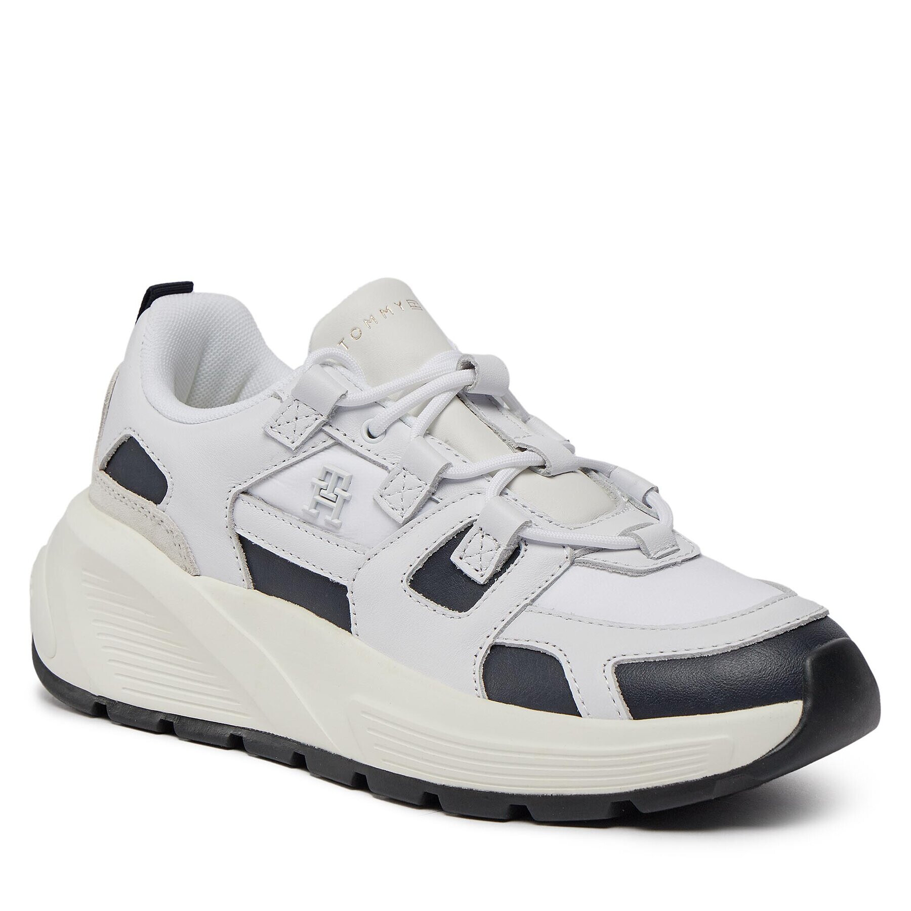 Tommy Hilfiger Сникърси Th Premium Runner Mix FW0FW07651 Бял - Pepit.bg