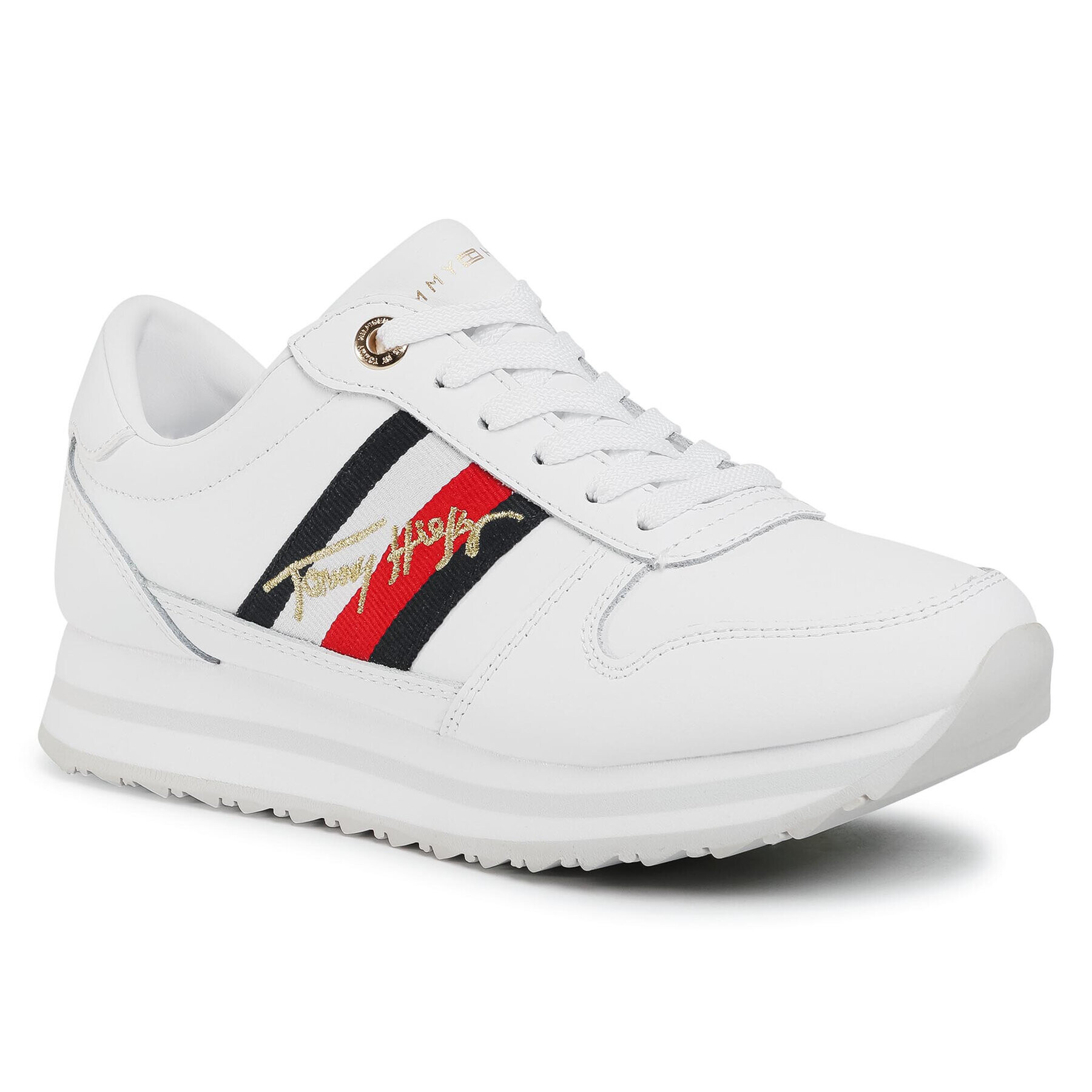 Tommy Hilfiger Сникърси Th Signature Runner Sneaker FW0FW05218 Бял - Pepit.bg