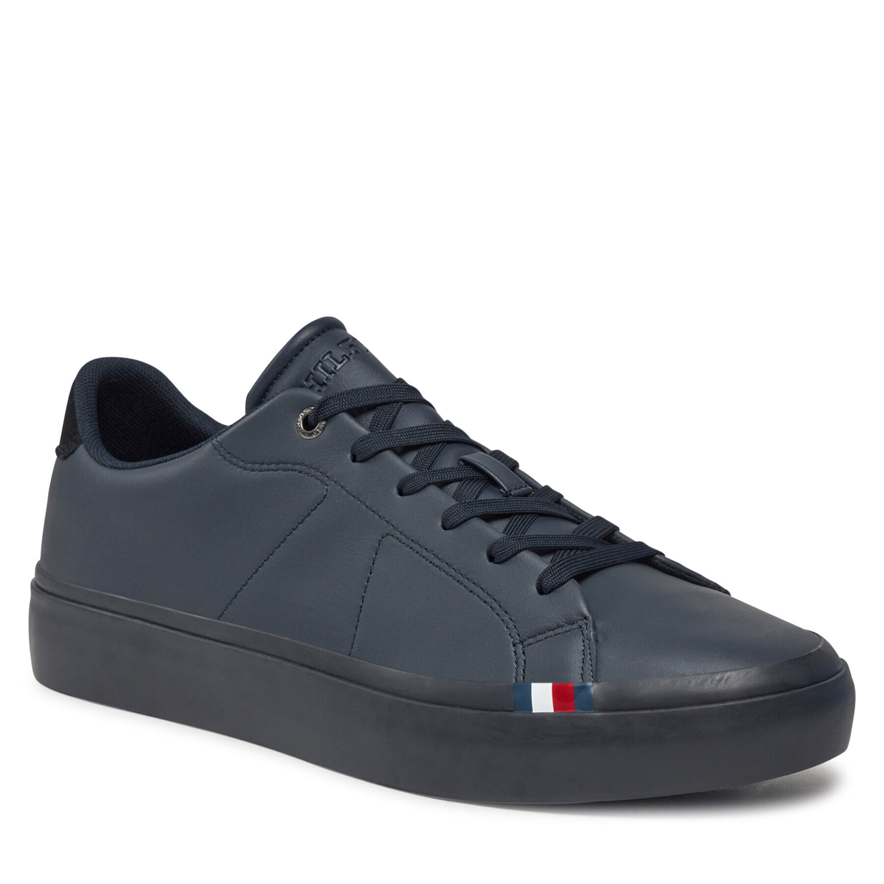 Tommy Hilfiger Сникърси Thick Vulc Low Premium Lth FM0FM04881 Син - Pepit.bg