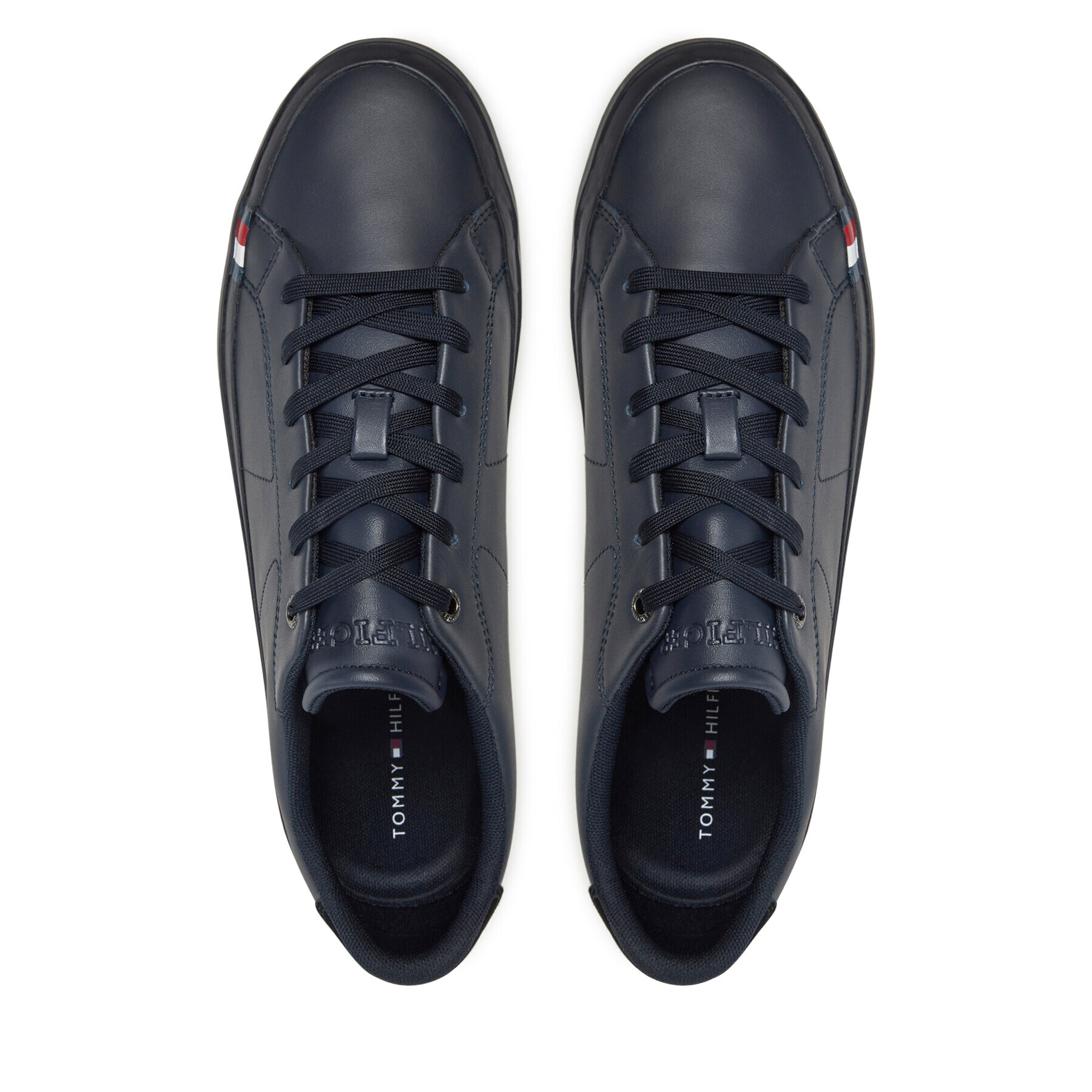 Tommy Hilfiger Сникърси Thick Vulc Low Premium Lth FM0FM04881 Син - Pepit.bg
