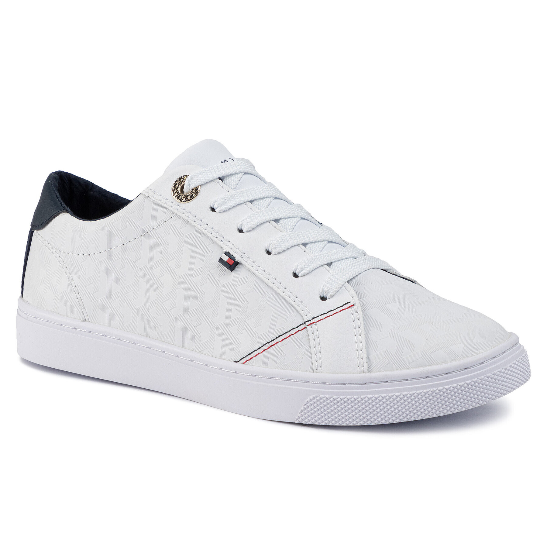 Tommy Hilfiger Сникърси Tommy Jacquard Leather Sneaker FW0FW04602 Бял - Pepit.bg