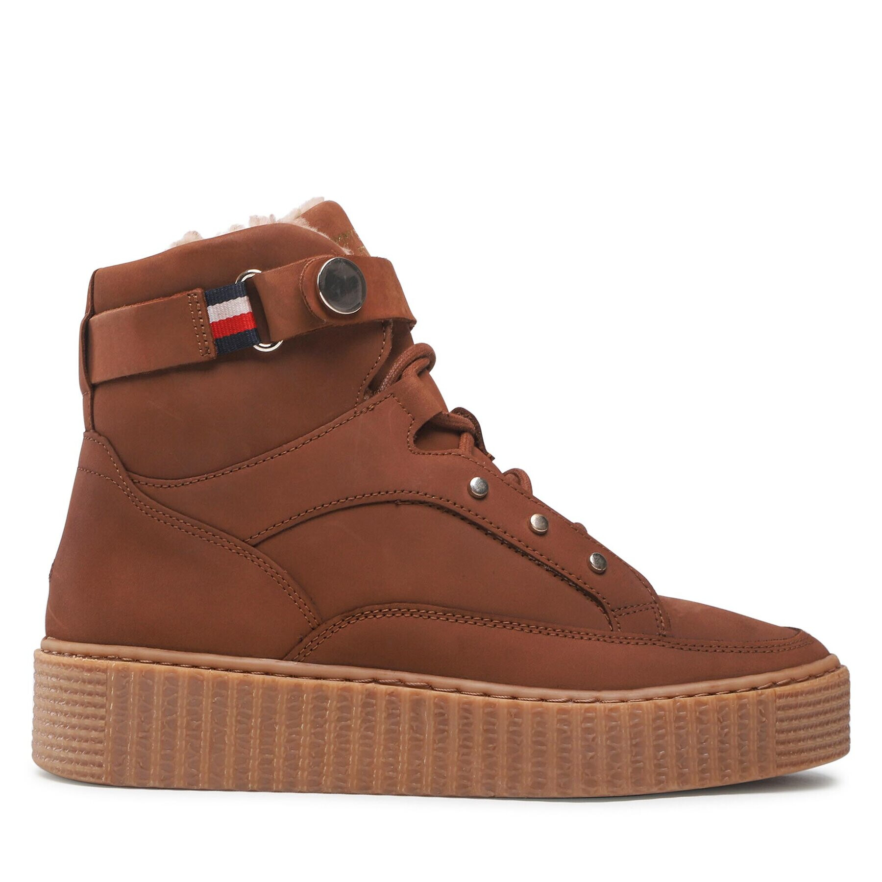 Tommy Hilfiger Сникърси Warmlined Lace Up Boot FW0FW06798 Кафяв - Pepit.bg