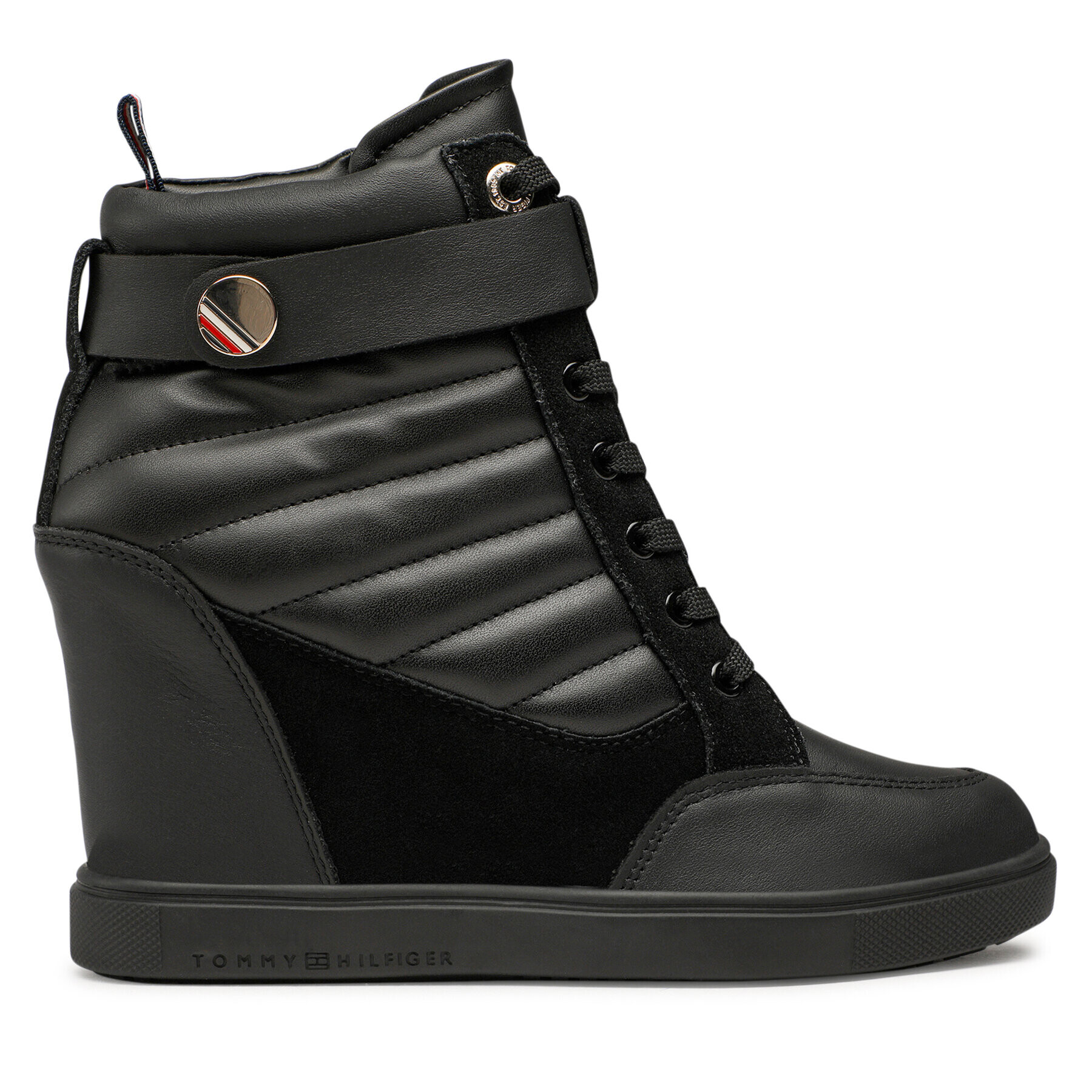 Tommy Hilfiger Сникърси Wedge Sneaker Boot FW0FW06752 Черен - Pepit.bg