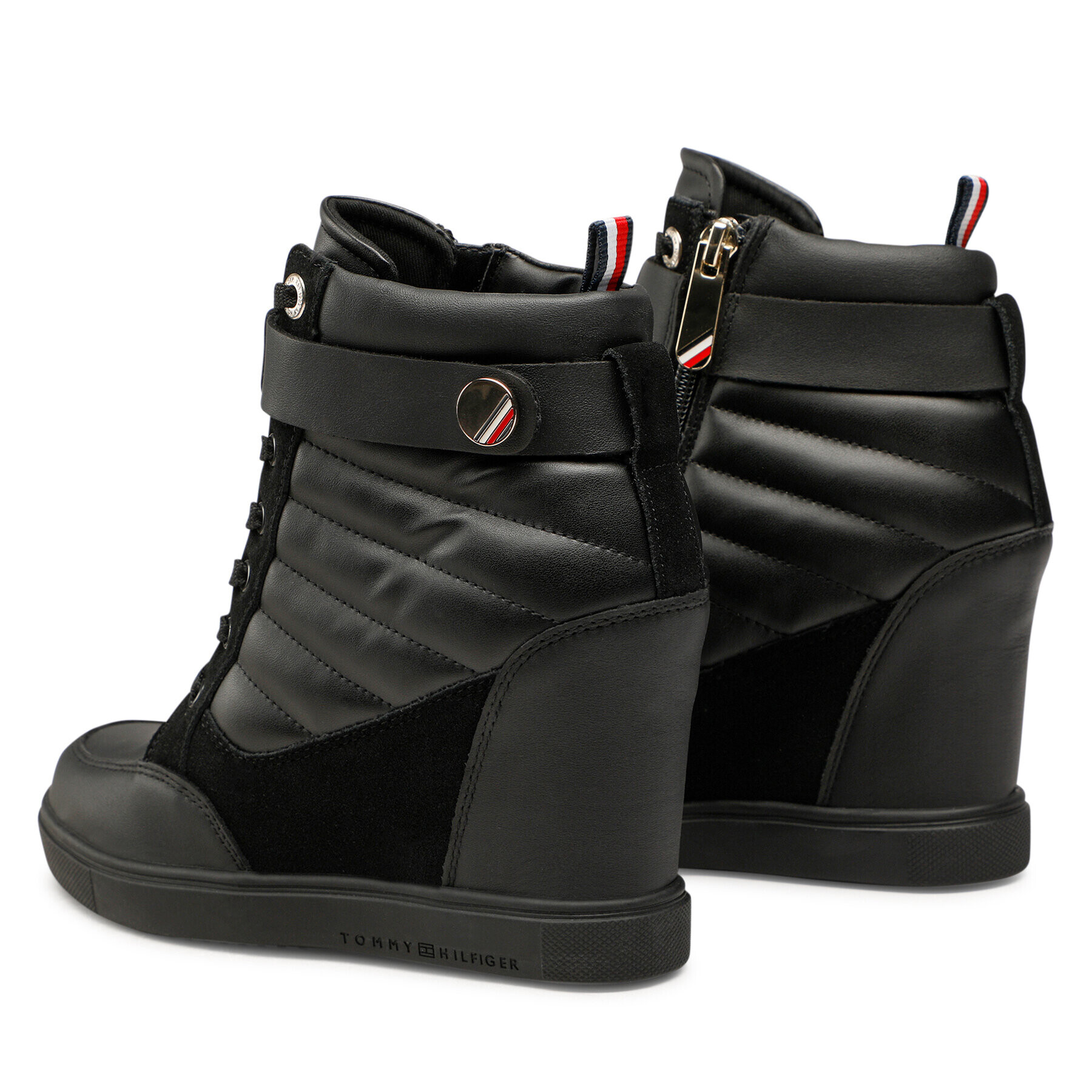 Tommy Hilfiger Сникърси Wedge Sneaker Boot FW0FW06752 Черен - Pepit.bg