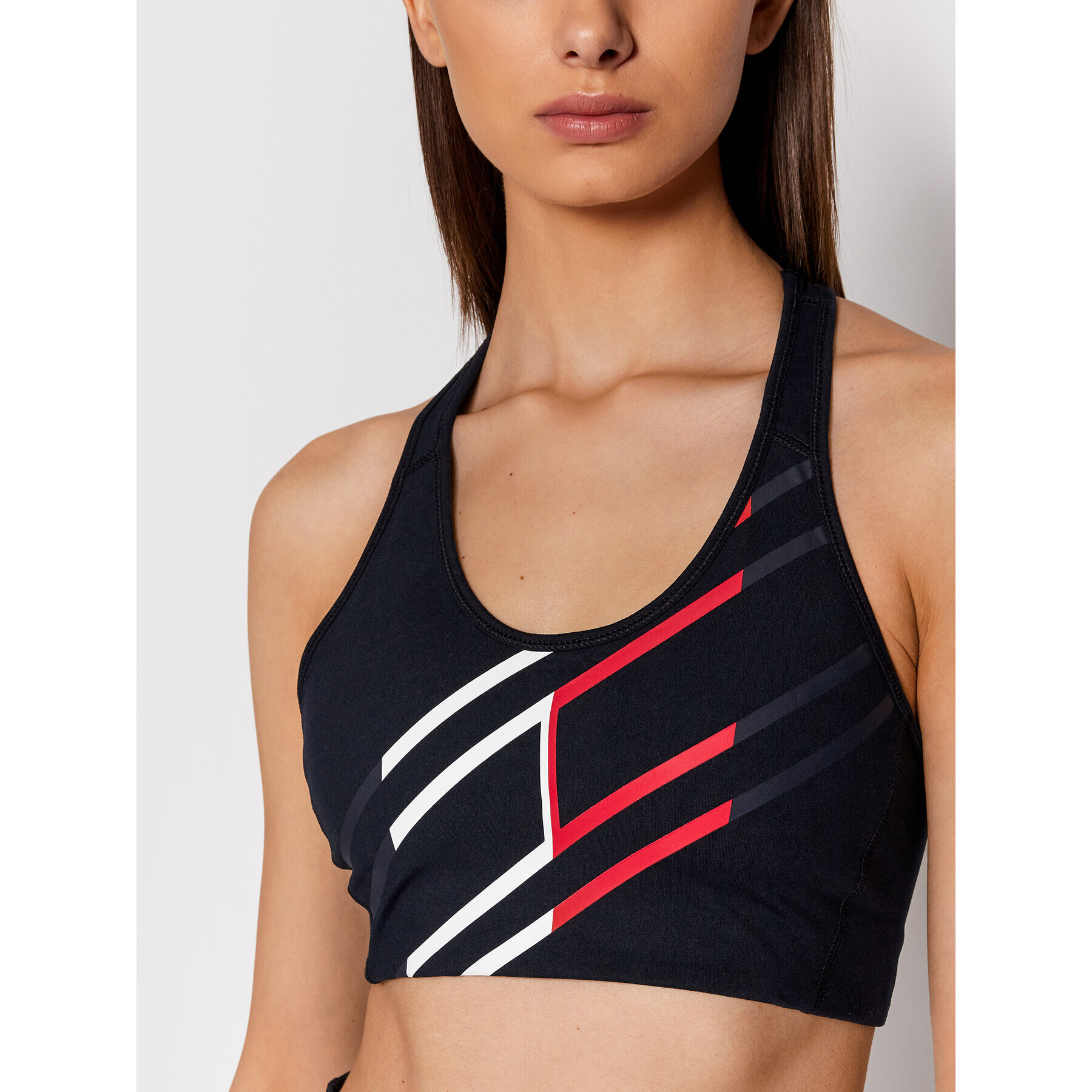 Tommy Hilfiger Спортен сутиен Graphic Racer S10S101066 Тъмносин - Pepit.bg