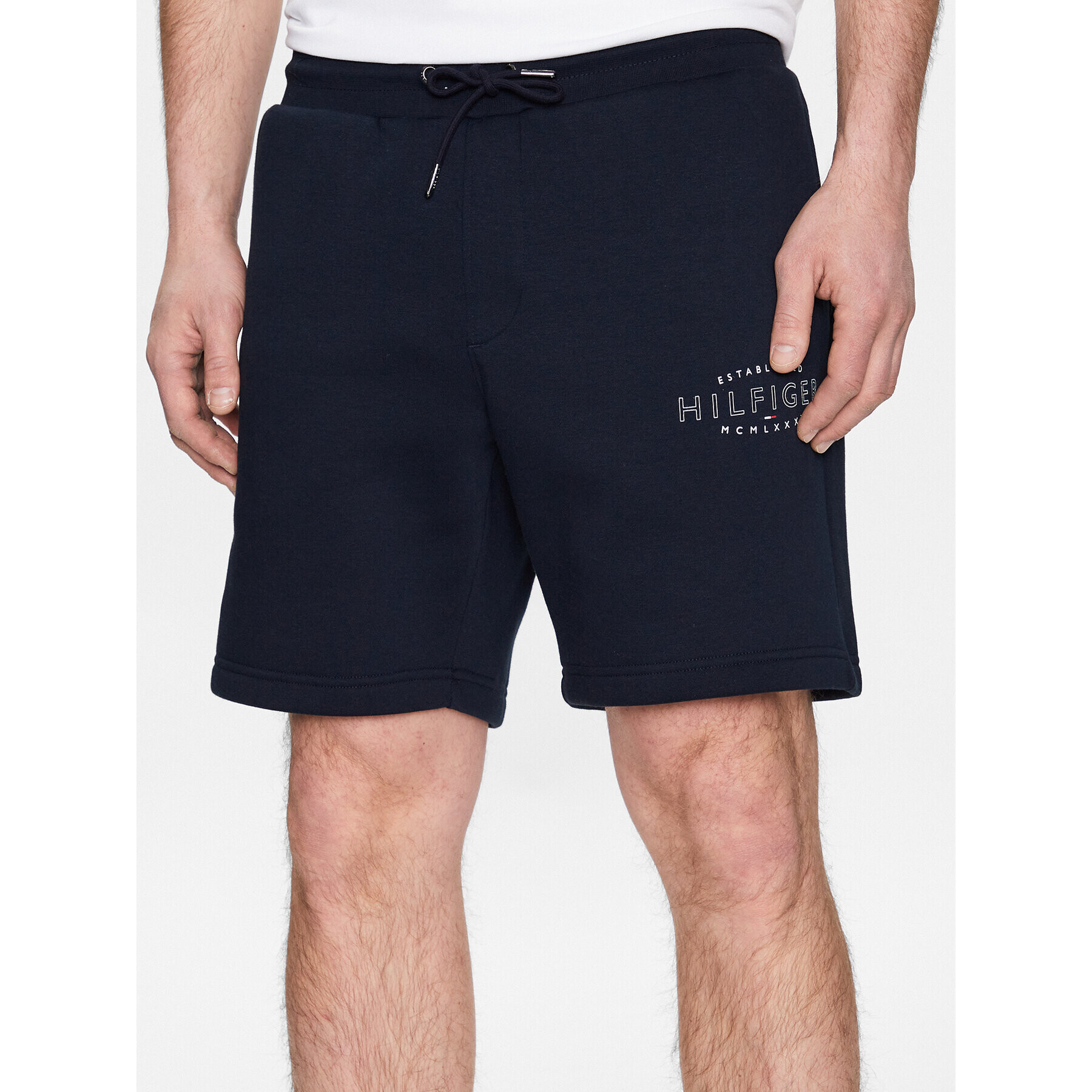 Tommy Hilfiger Спортни шорти Curve Logo MW0MW30014 Тъмносин Regular Fit - Pepit.bg