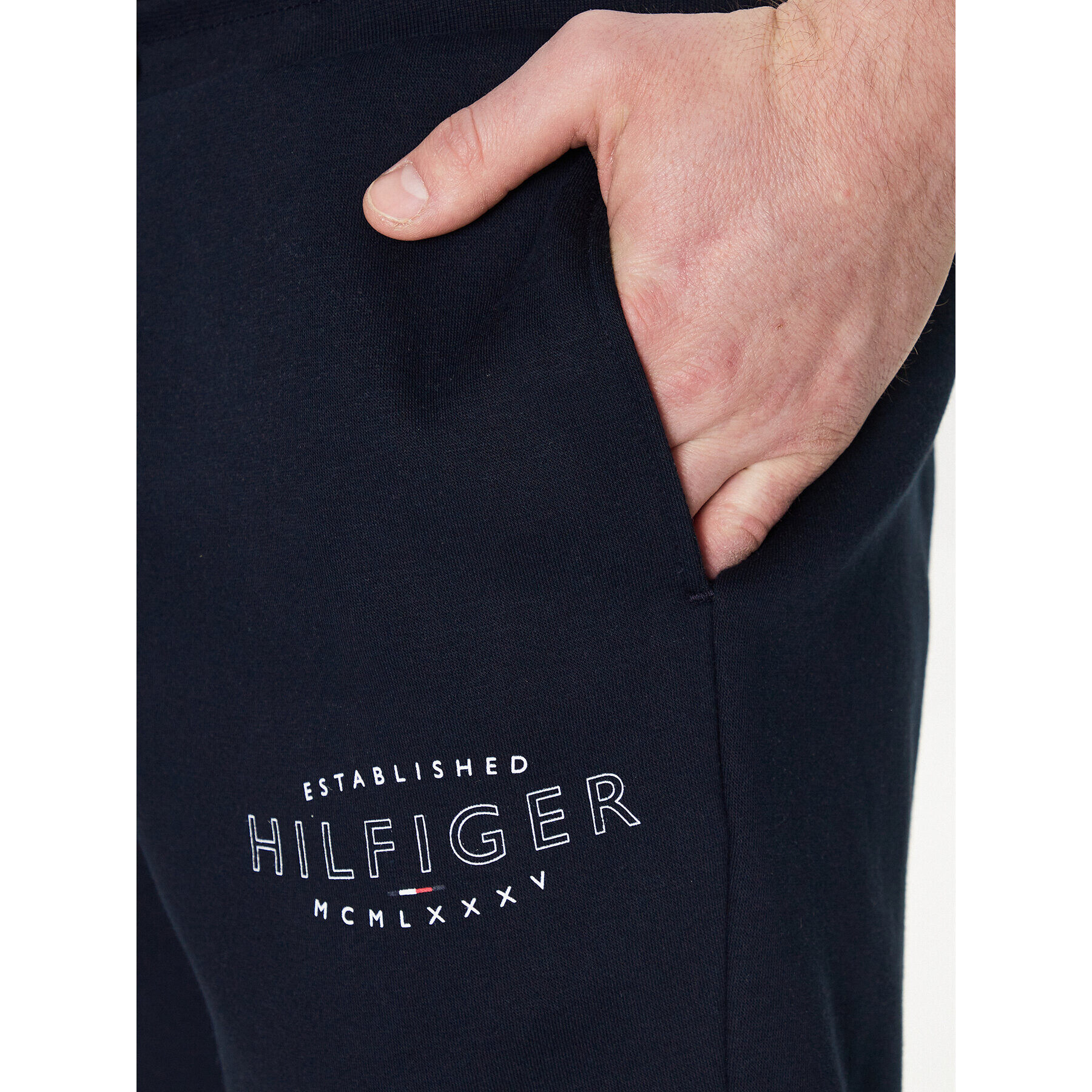 Tommy Hilfiger Спортни шорти Curve Logo MW0MW30014 Тъмносин Regular Fit - Pepit.bg