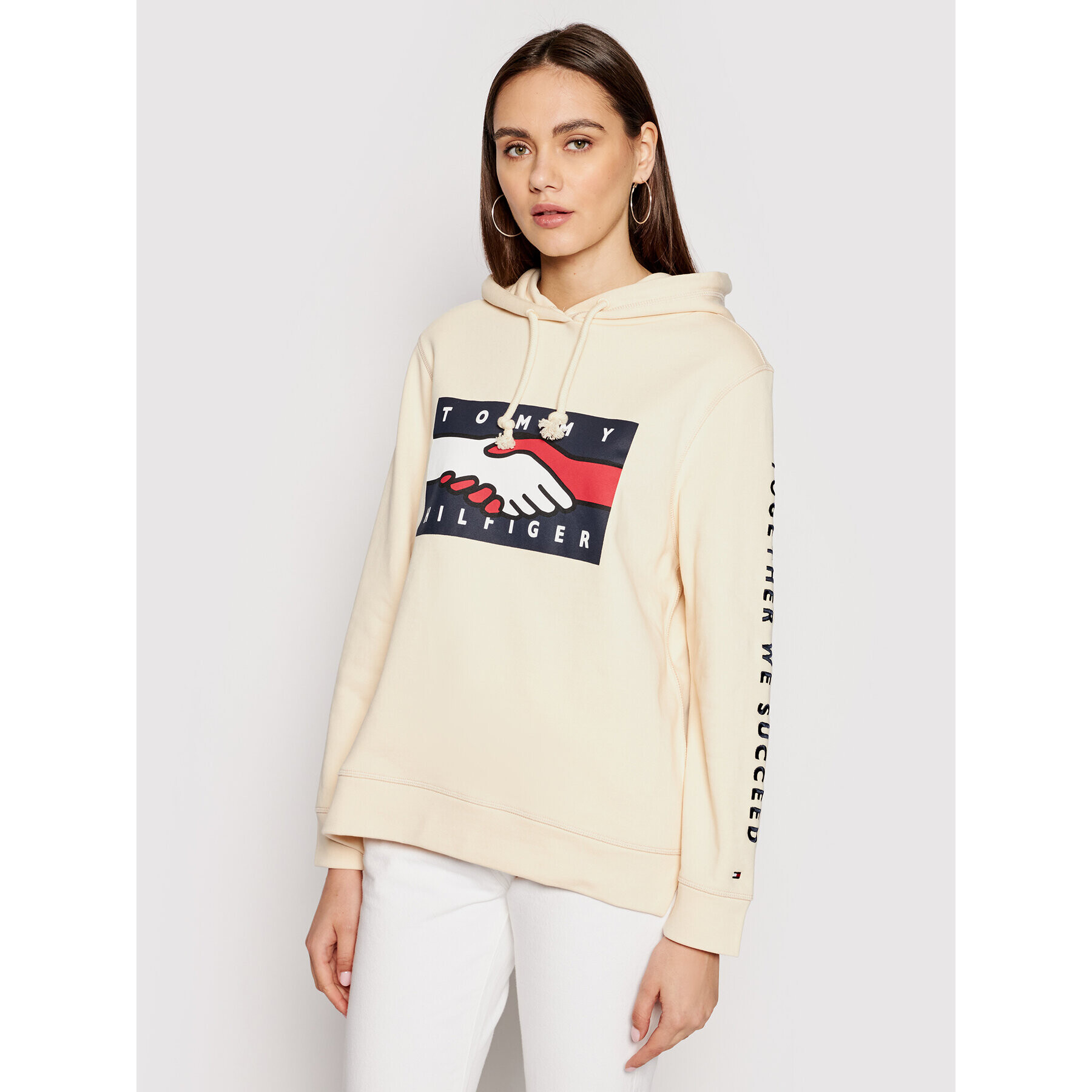 Tommy Hilfiger Суитшърт Aco Earth Day WW0WW32330 Бежов Regular Fit - Pepit.bg