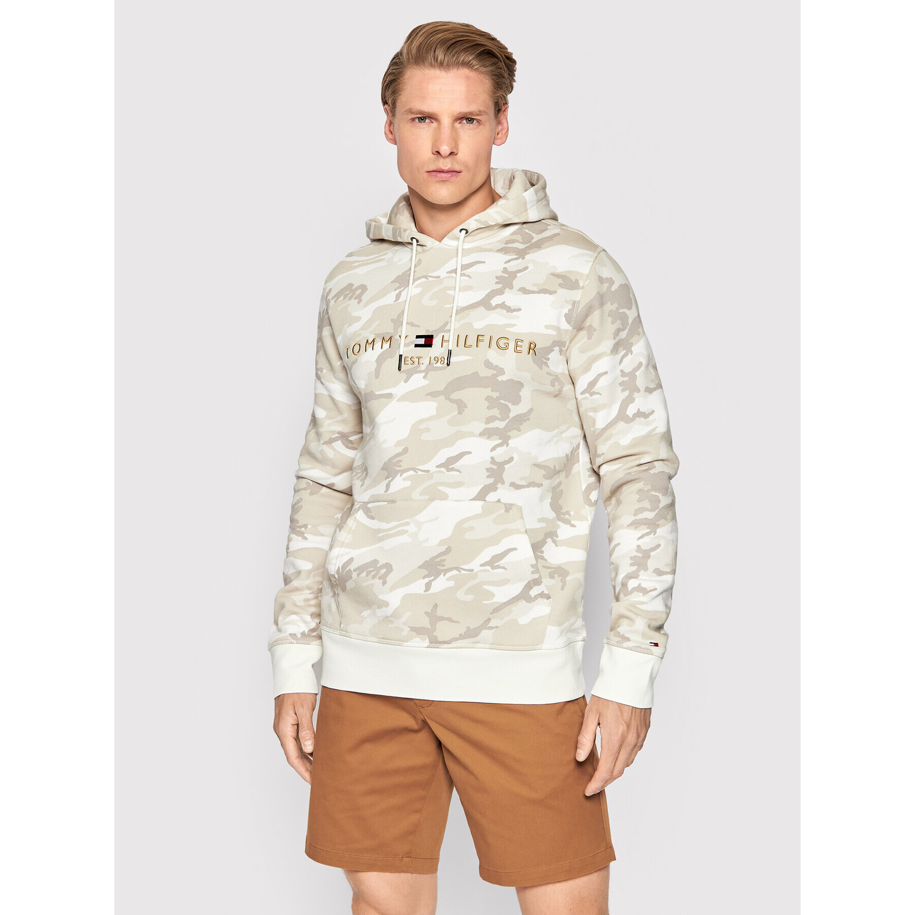 Tommy Hilfiger Суитшърт Camo MW0MW24151 Бежов Regular Fit - Pepit.bg