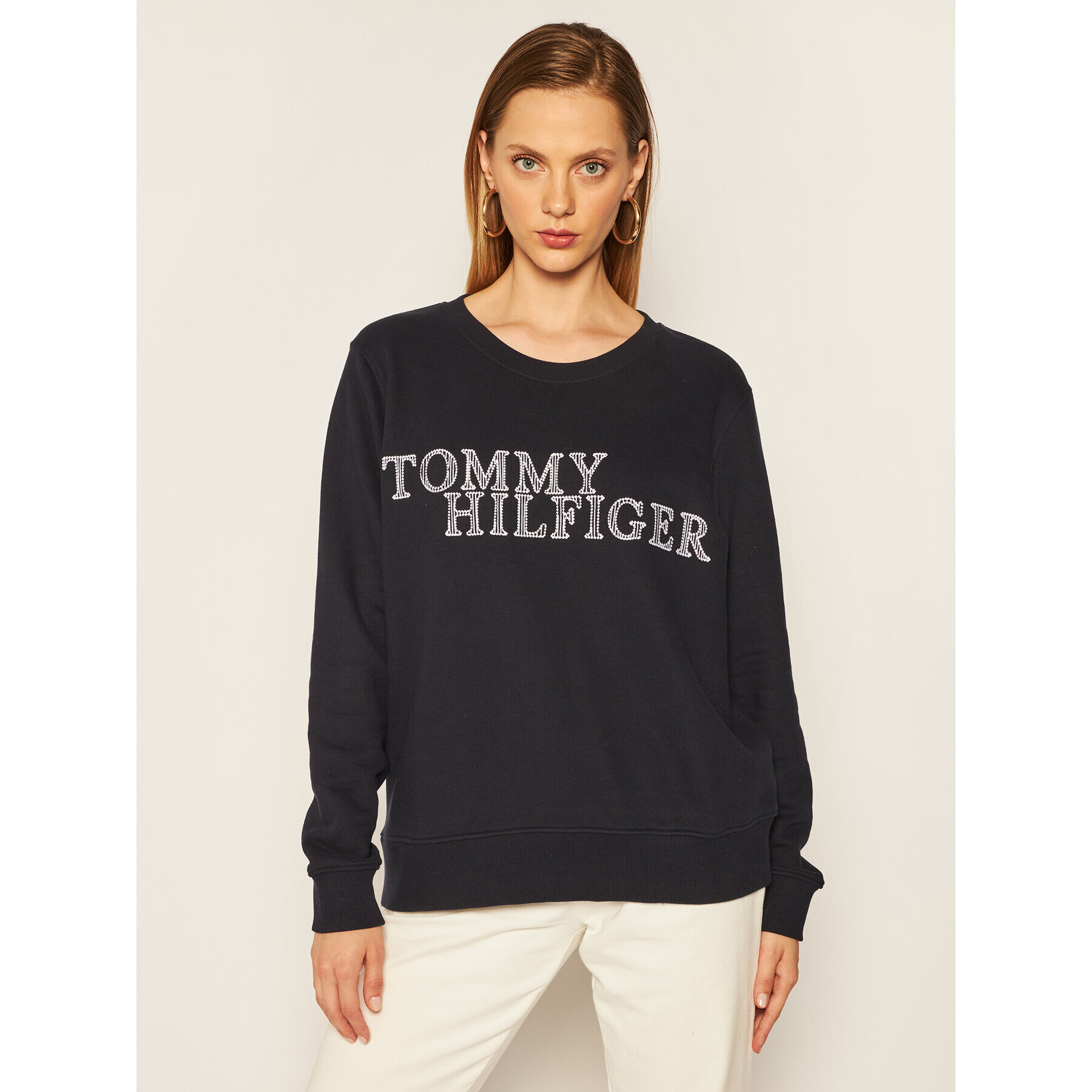 Tommy Hilfiger Суитшърт Christa WW0WW28362 Тъмносин Relaxed Fit - Pepit.bg