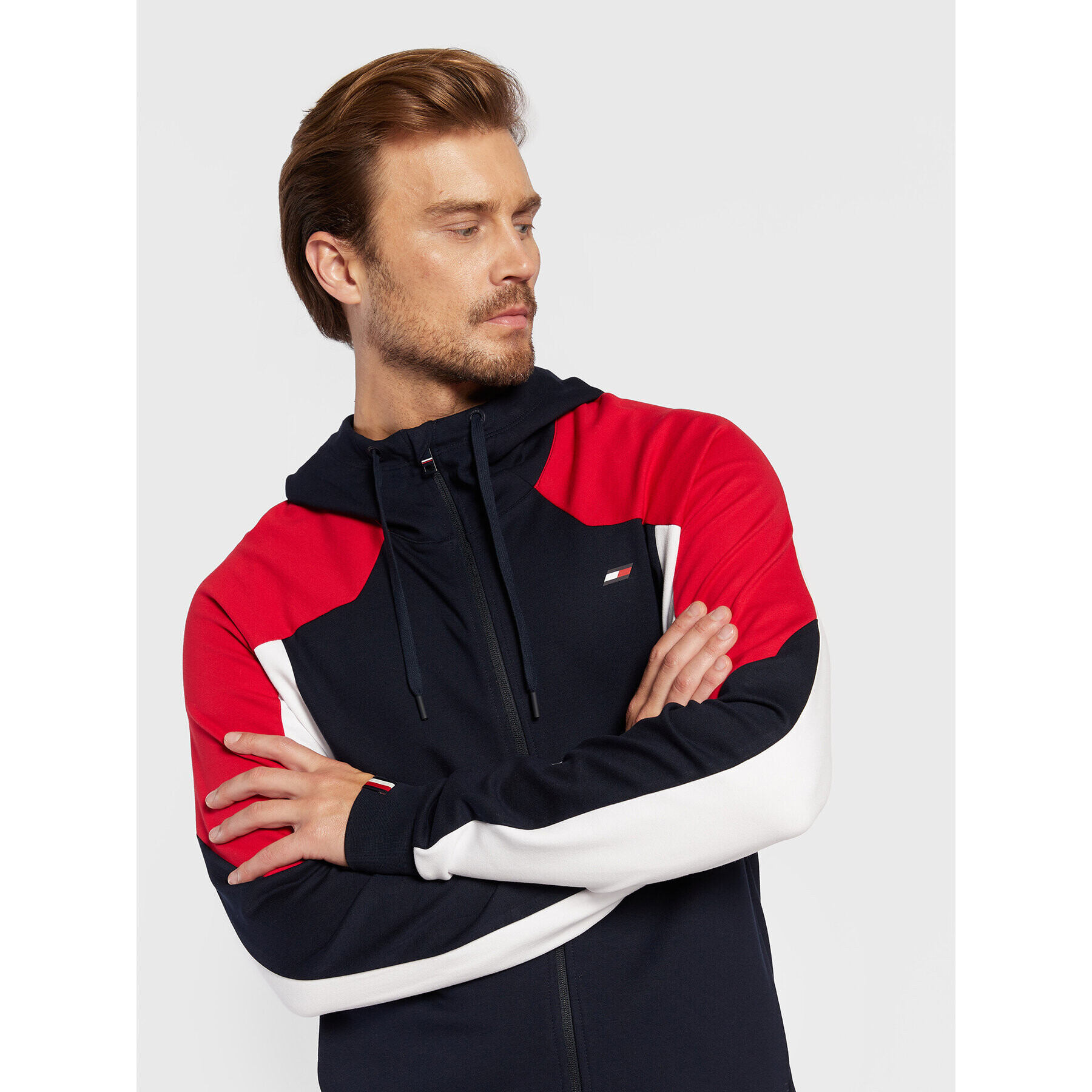 Tommy Hilfiger Суитшърт Colorblocked MW0MW25424 Тъмносин Regular Fit - Pepit.bg