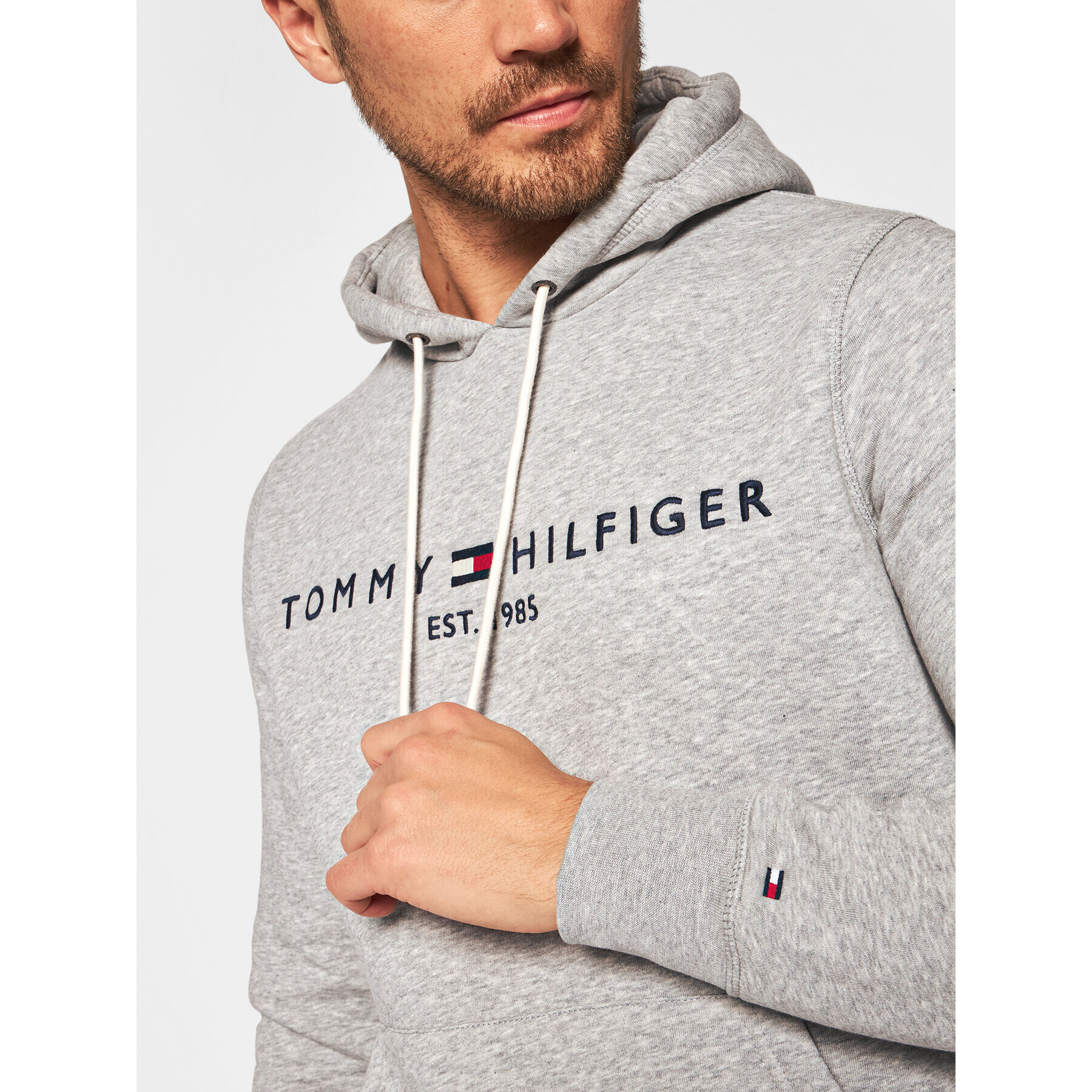 Tommy Hilfiger Суитшърт Core Logo MW0MW10752 Сив Regular Fit - Pepit.bg