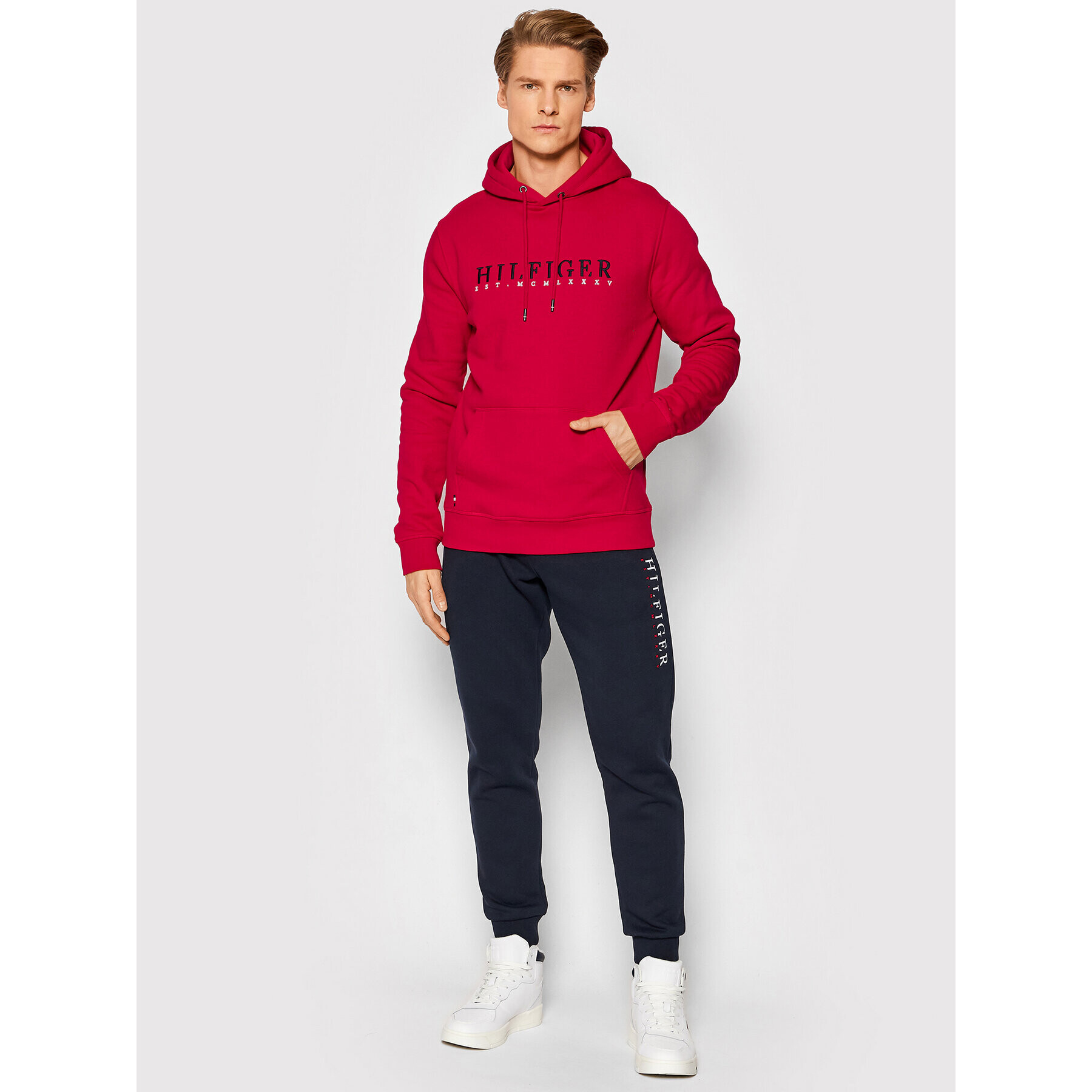 Tommy Hilfiger Суитшърт Corp Graphic MW0MW22204 Червен Regular Fit - Pepit.bg