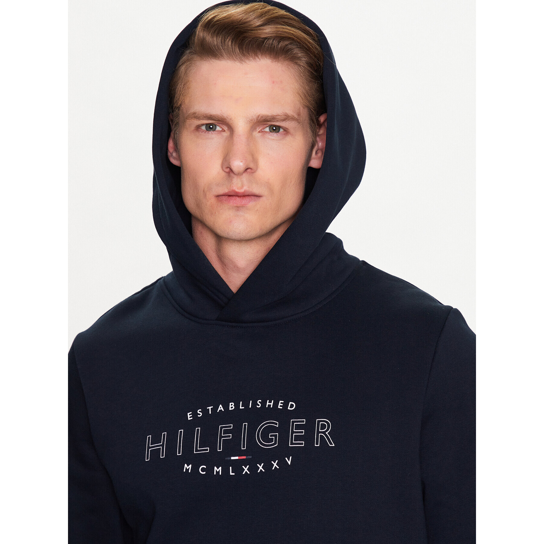 Tommy Hilfiger Суитшърт Curve Logo MW0MW30013 Тъмносин Regular Fit - Pepit.bg