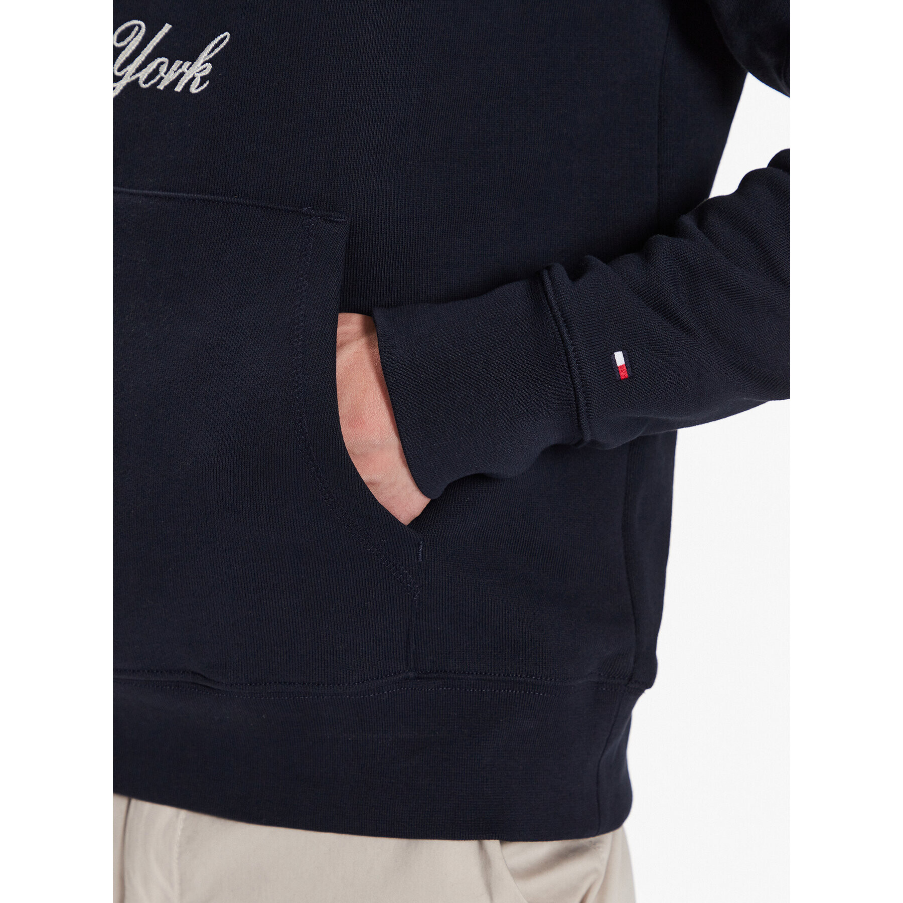 Tommy Hilfiger Суитшърт Curved Monogram MW0MW30017 Тъмносин Regular Fit - Pepit.bg